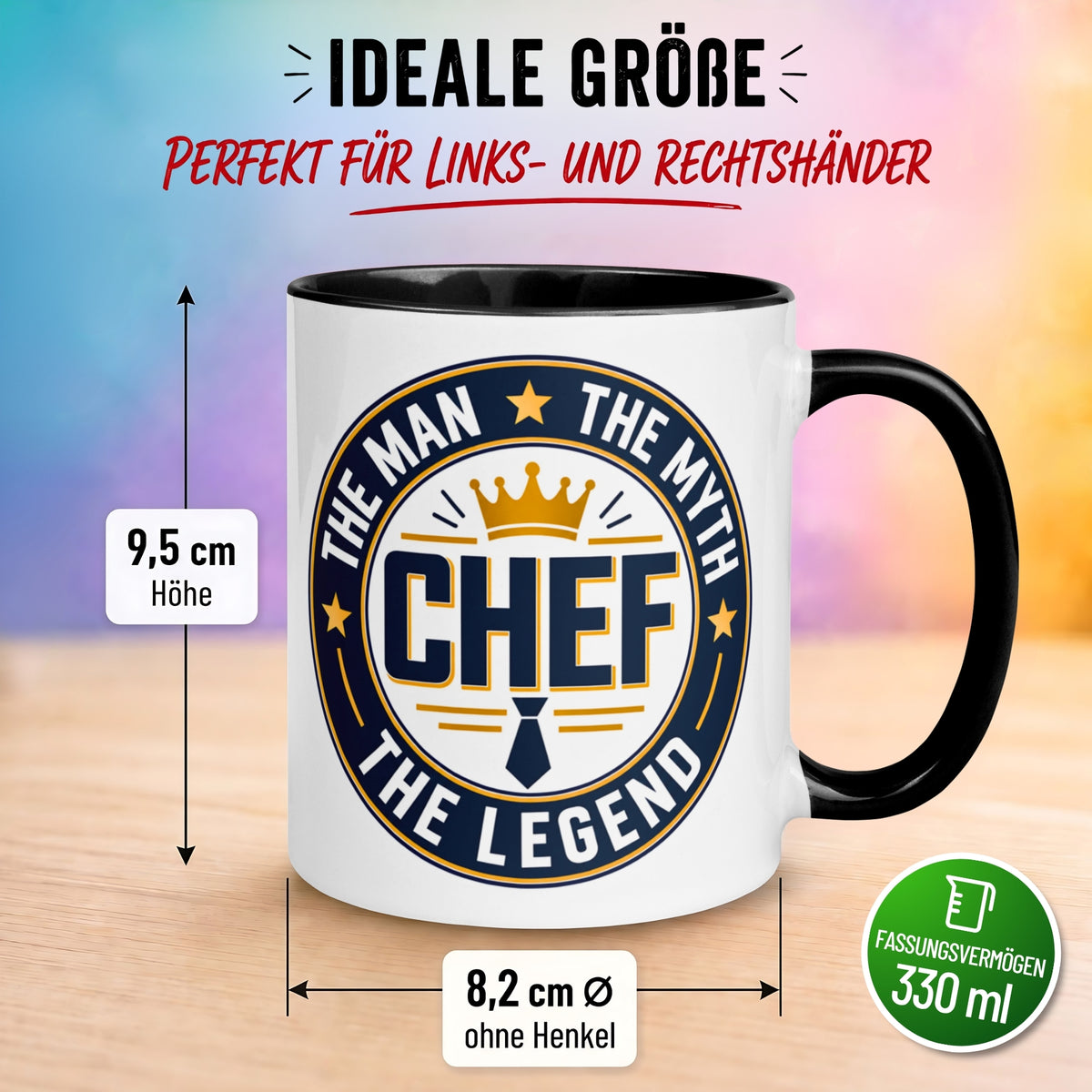 Tasse Chef – „The Man - The Myth - The Legend“ – Geschenk Kaffeetasse Bester Chef