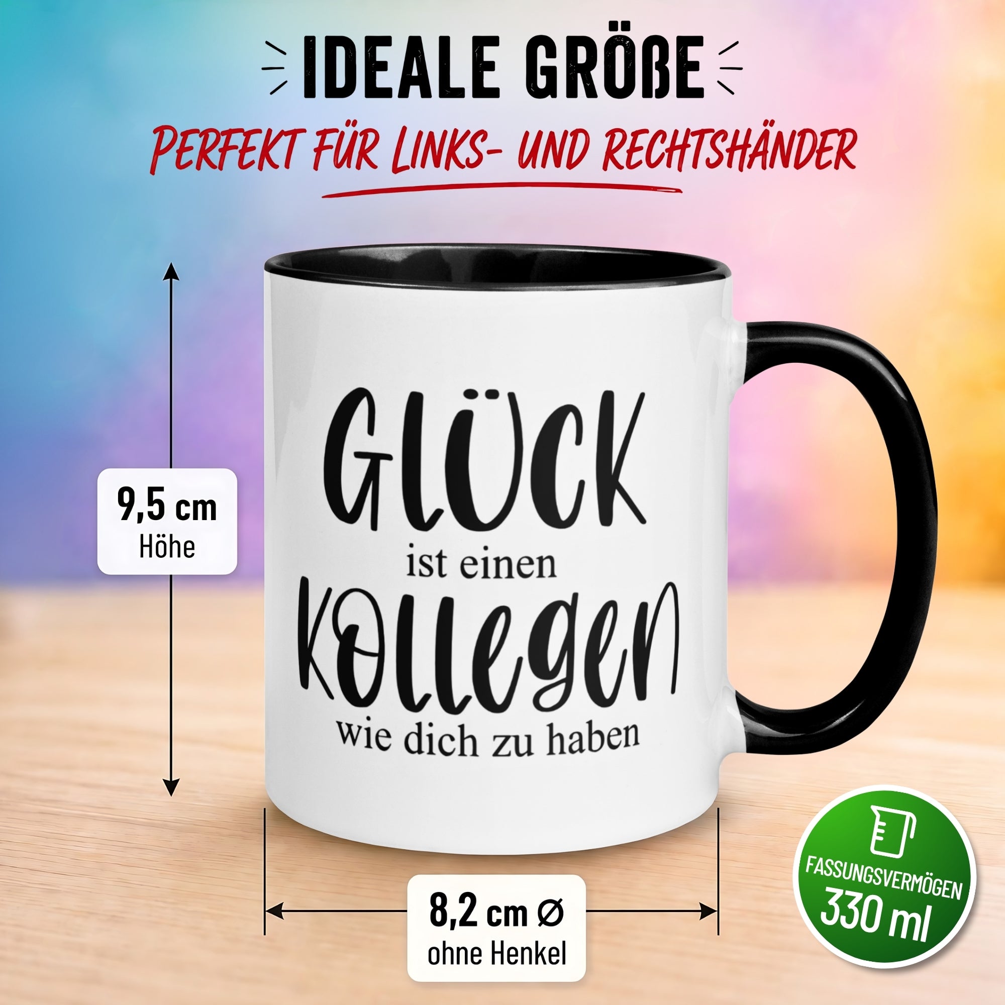 Tasse Kollege – „Glück ist einen Kollegen wie dich zu haben“ – Geschenk Arbeitskollege