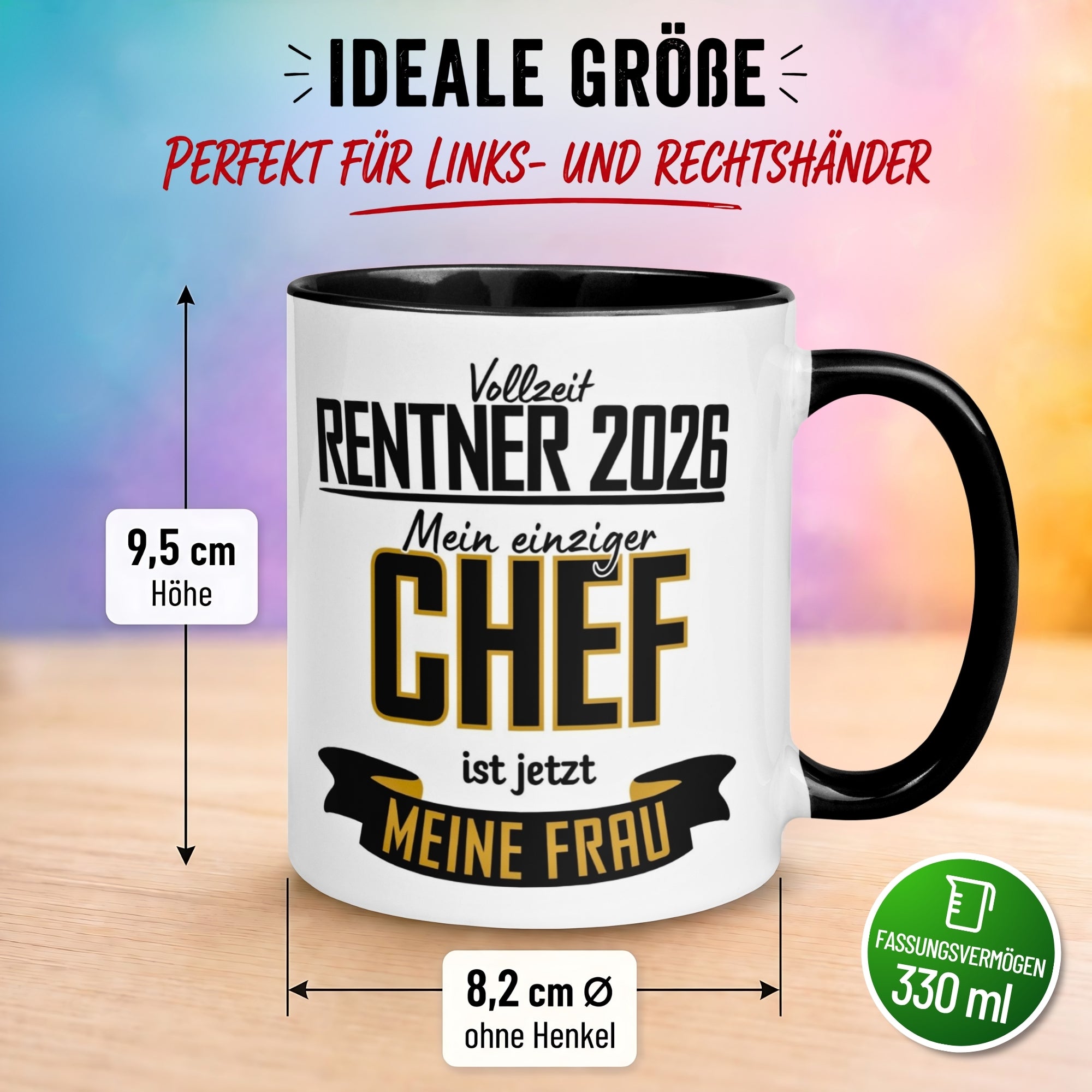 Tasse Rentner 2026 – „Mein einziger Chef ist meine Frau“ – Geschenk Rentenbeginn Mann