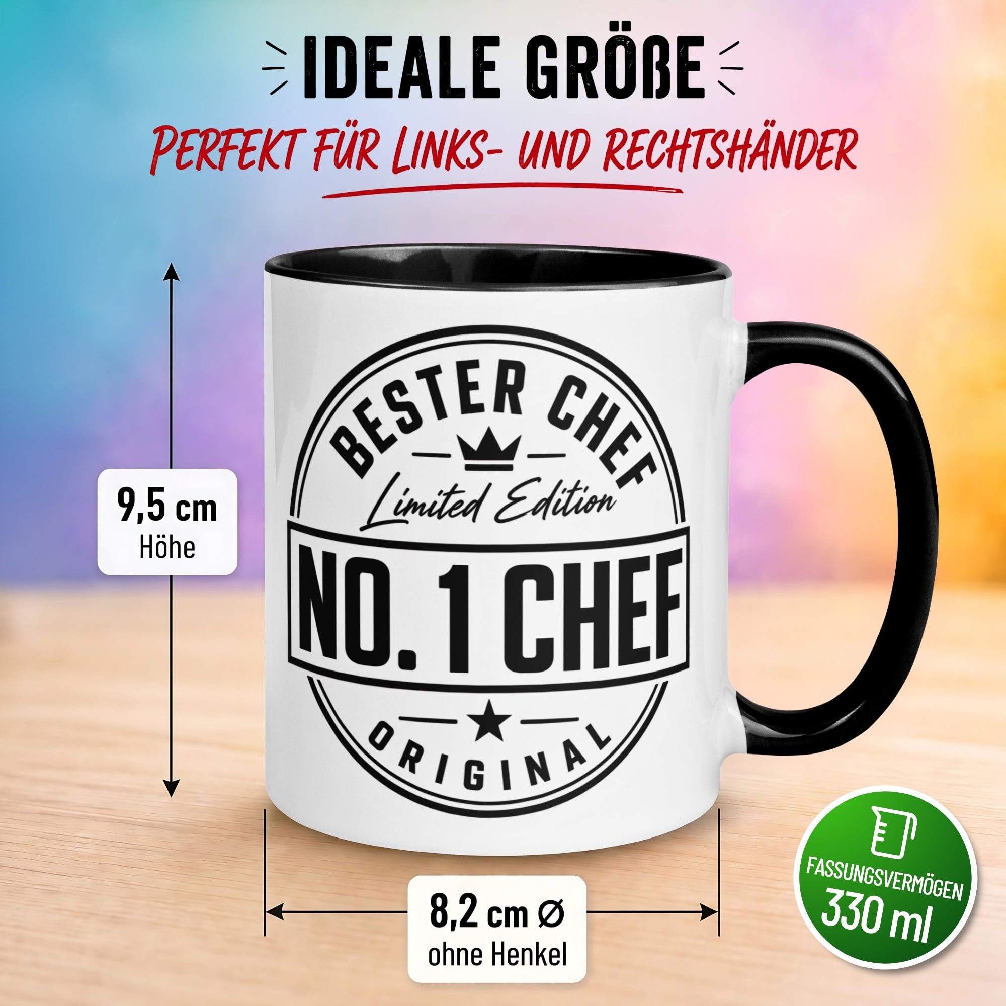 Tasse Chef – „Limited Edition - No. 1 Chef“ – Geschenk Becher Bester Chef
