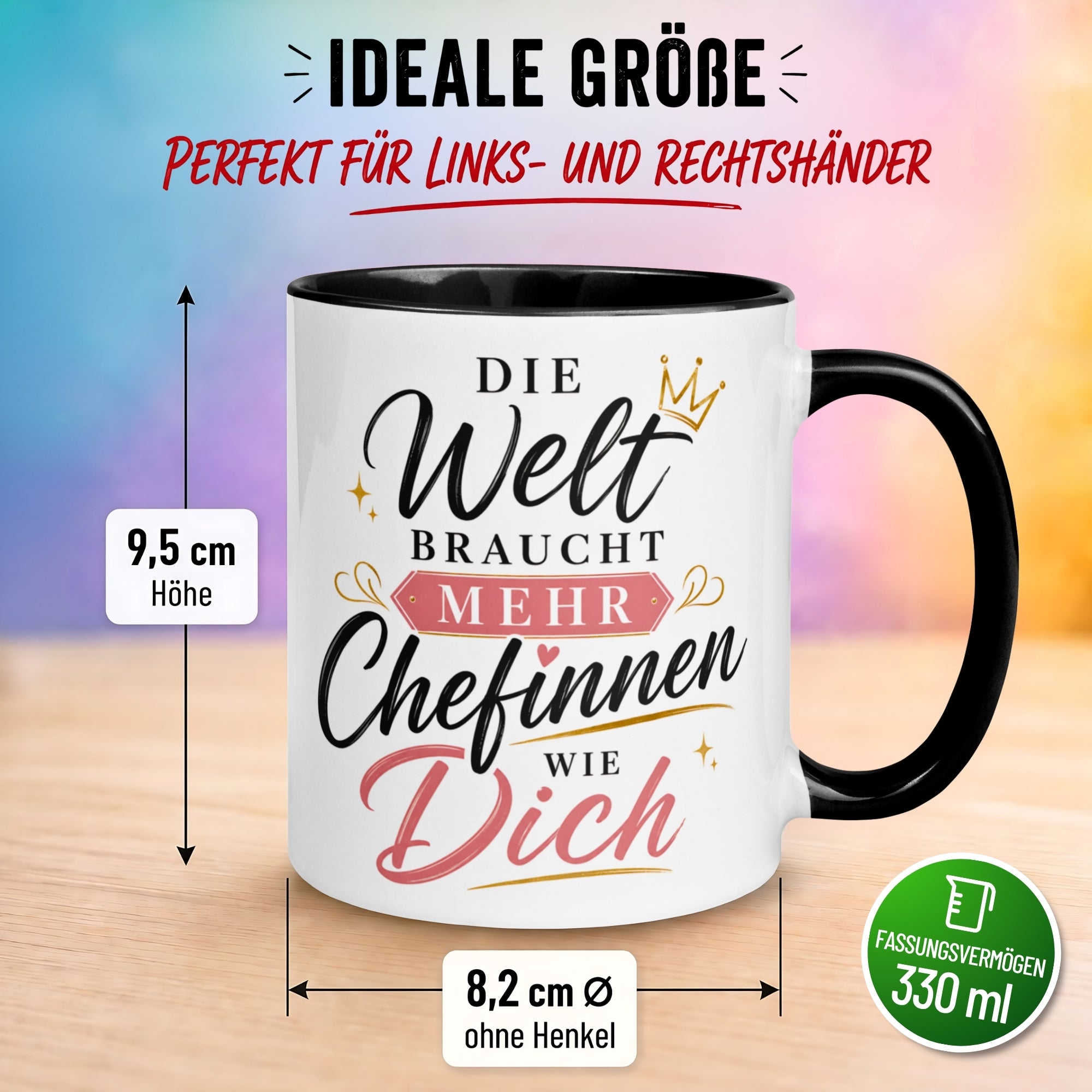 Tasse Chefin – „Die Welt braucht mehr Chefinnen wie Dich“ – Geschenk Becher