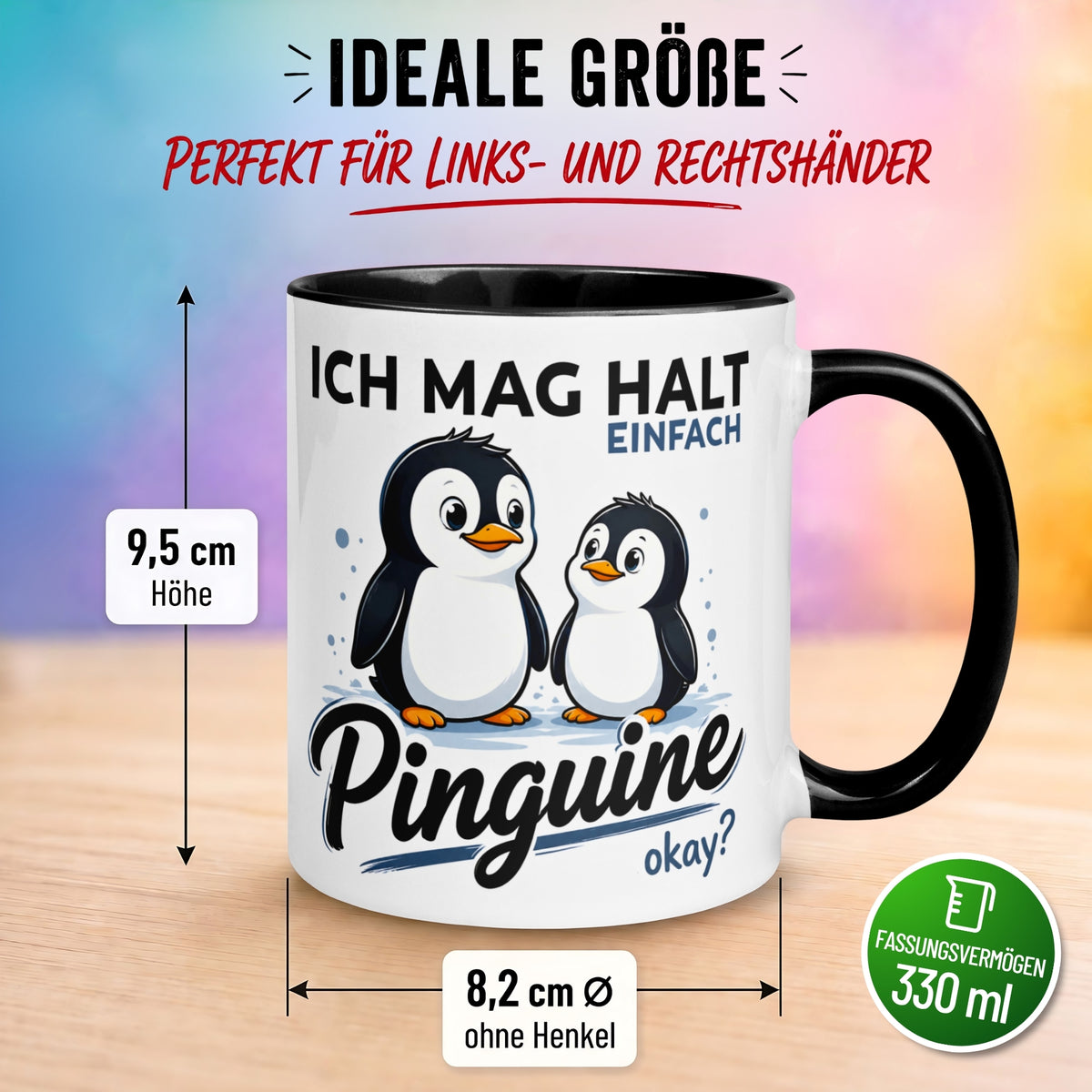 Tasse Pinguin – „Ich mag halt einfach Pinguine - okay“ – lustiger Geschenk Becher
