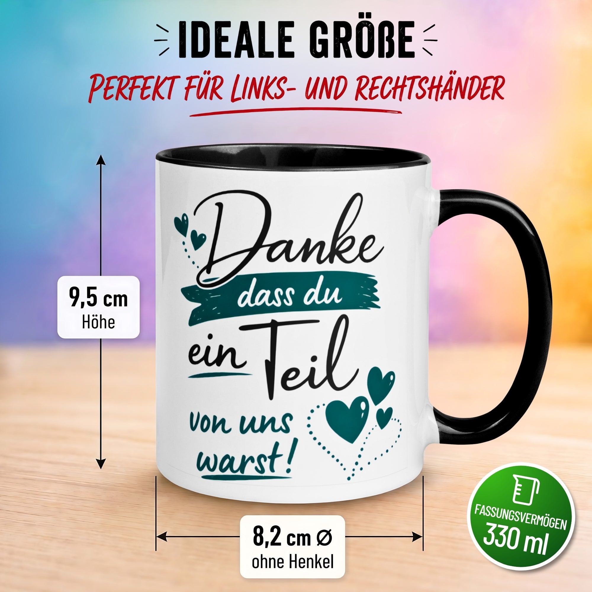 Tasse Abschied – „Ein Teil von uns warst“ – Abschiedsgeschenk für Kollegen