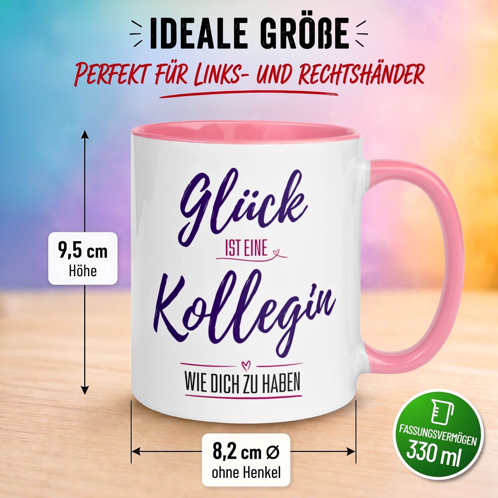 Tasse Kollegin – „Glück ist eine Kollegin wie Dich zu haben“ – Geschenk Beste Arbeitskollegin