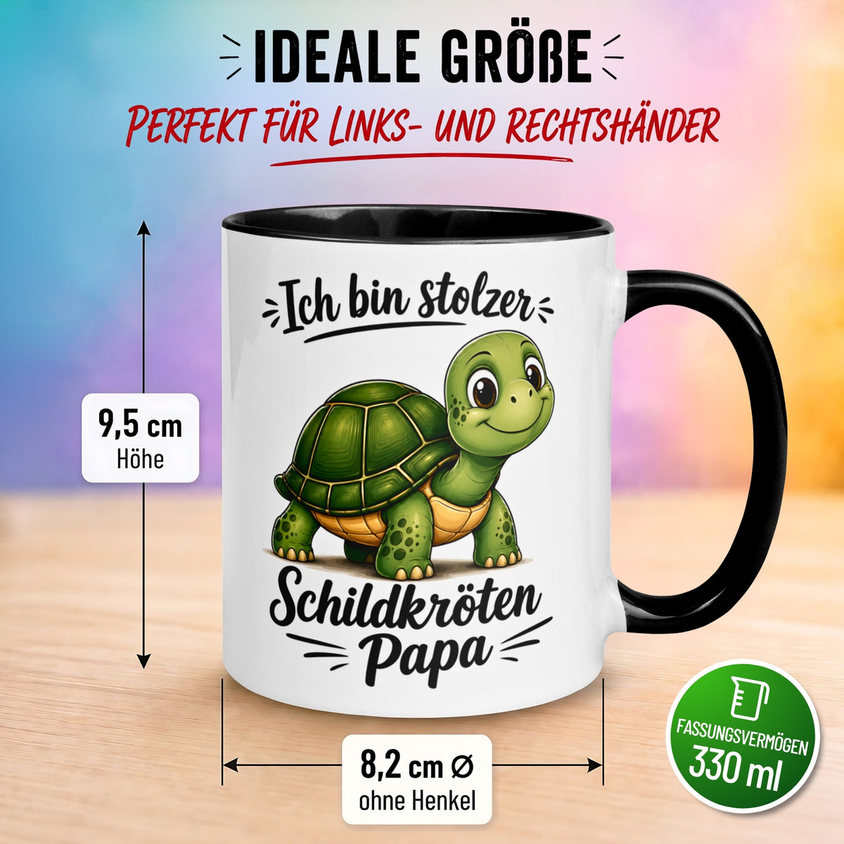 Tasse Schildkröte – „Ich bin stolzer Schildkröten Papa“ – lustiges Schildkröten Geschenk