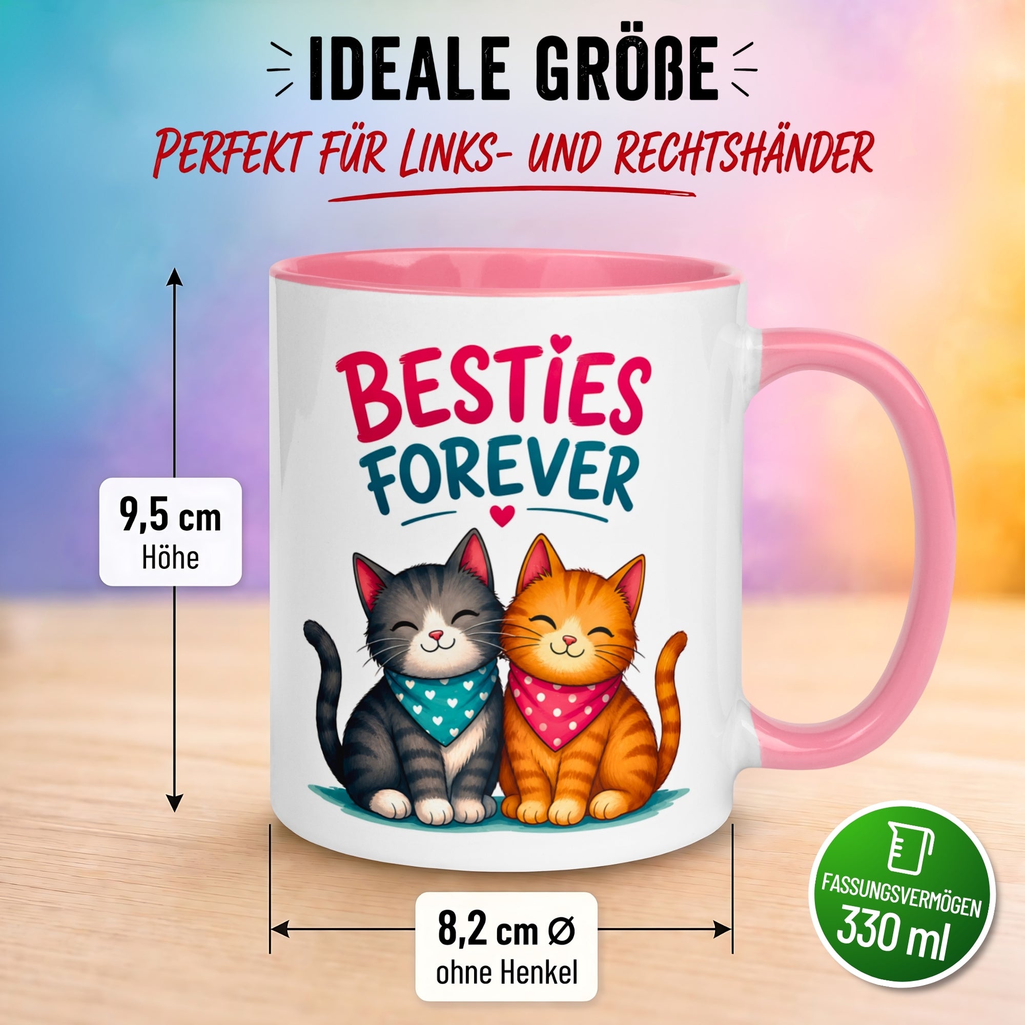 Tasse Freundschaft – „Cats - Besties Forever“ – Geschenk Beste Freundin