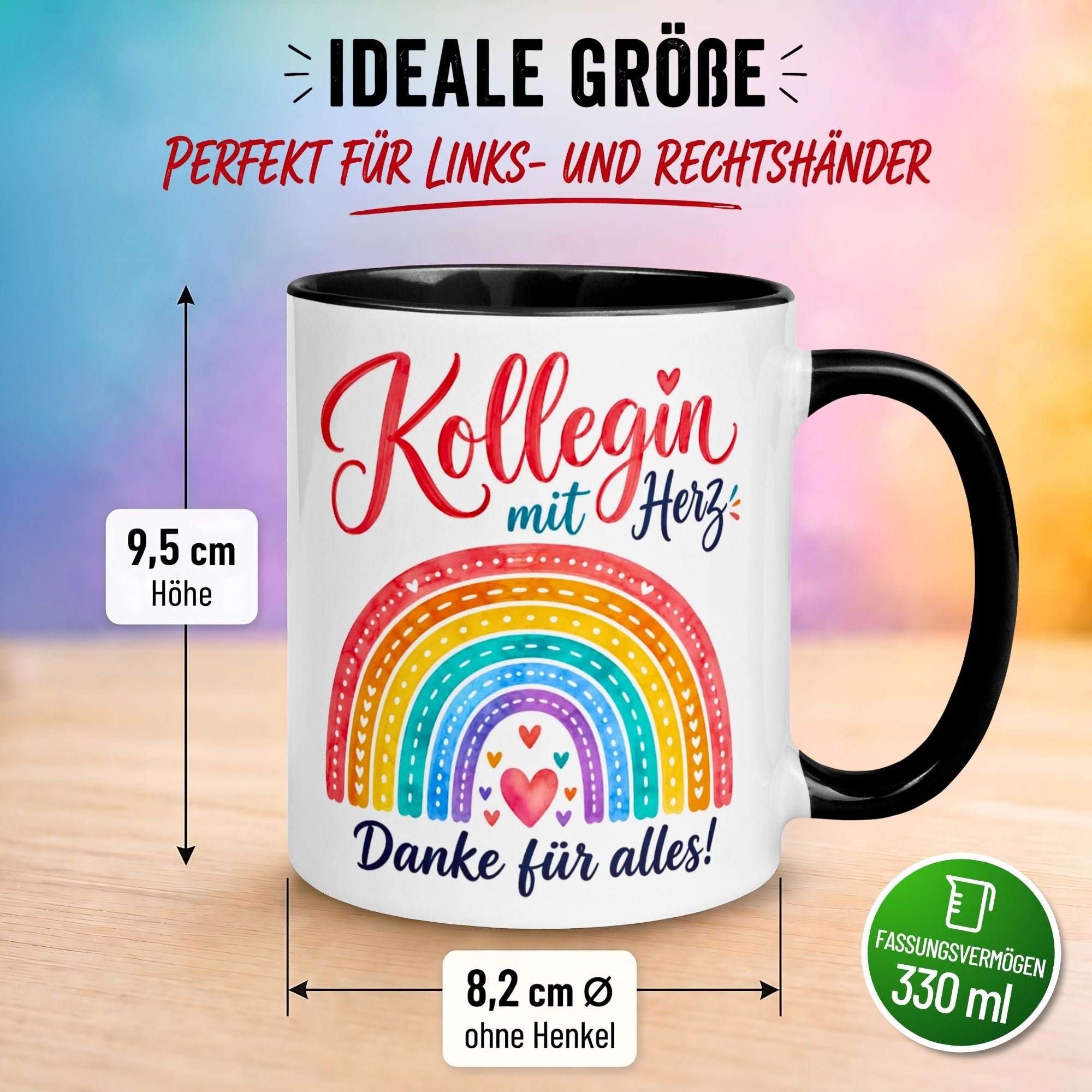 Tasse Kollegin – „Kollegin mit Herz - Danke für alles“ – Geschenk Abschied Arbeitskollegin