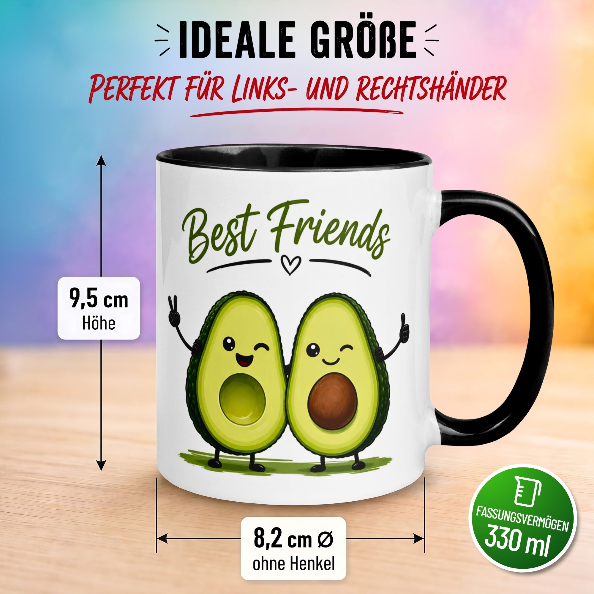 Tasse Freundschaft – „Avocado Best Friends“ – Geschenk Beste Freundin Bester Freund