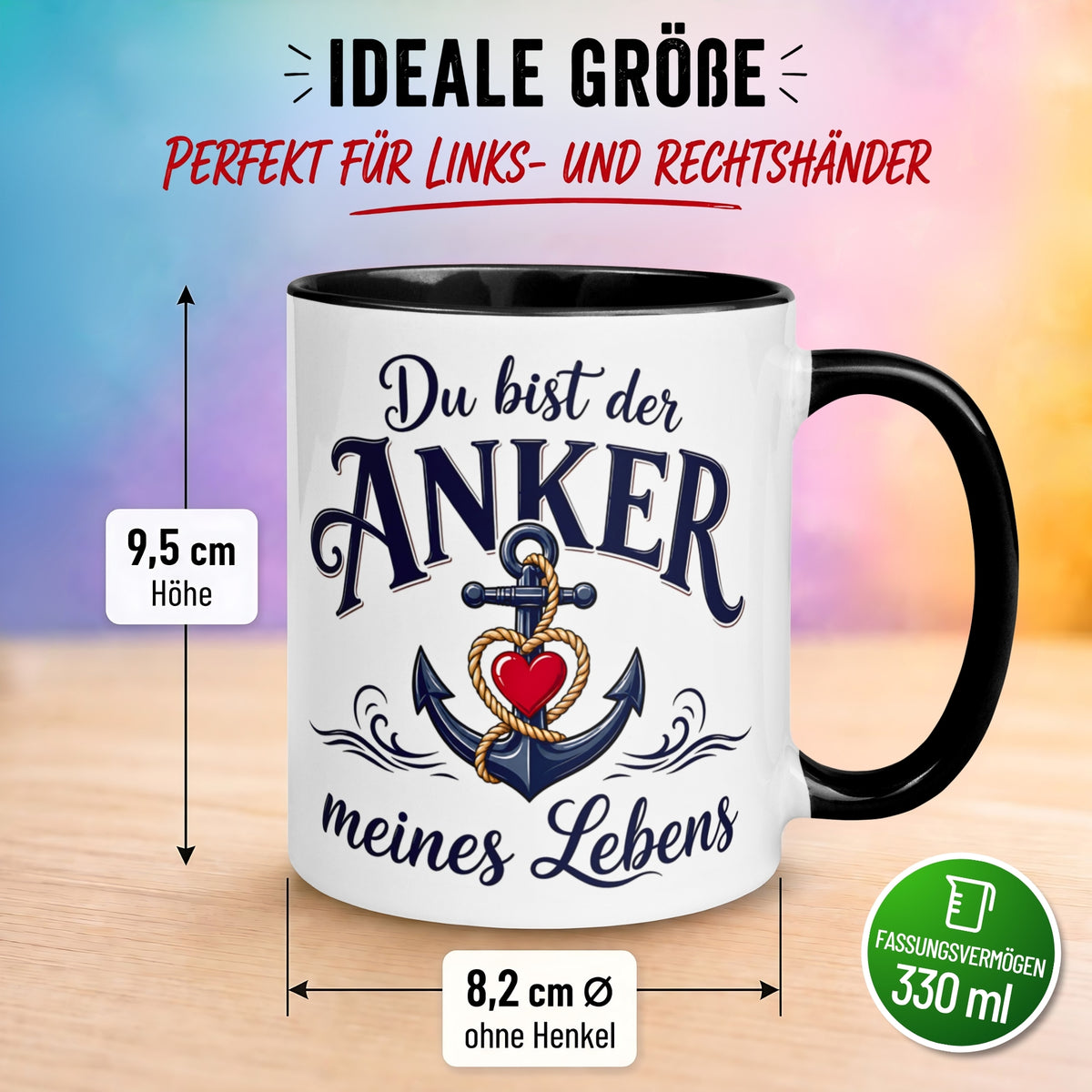 Tasse Liebe – „Anker meines Lebens“ – Ich liebe Dich Geschenk Partner Valentinstag