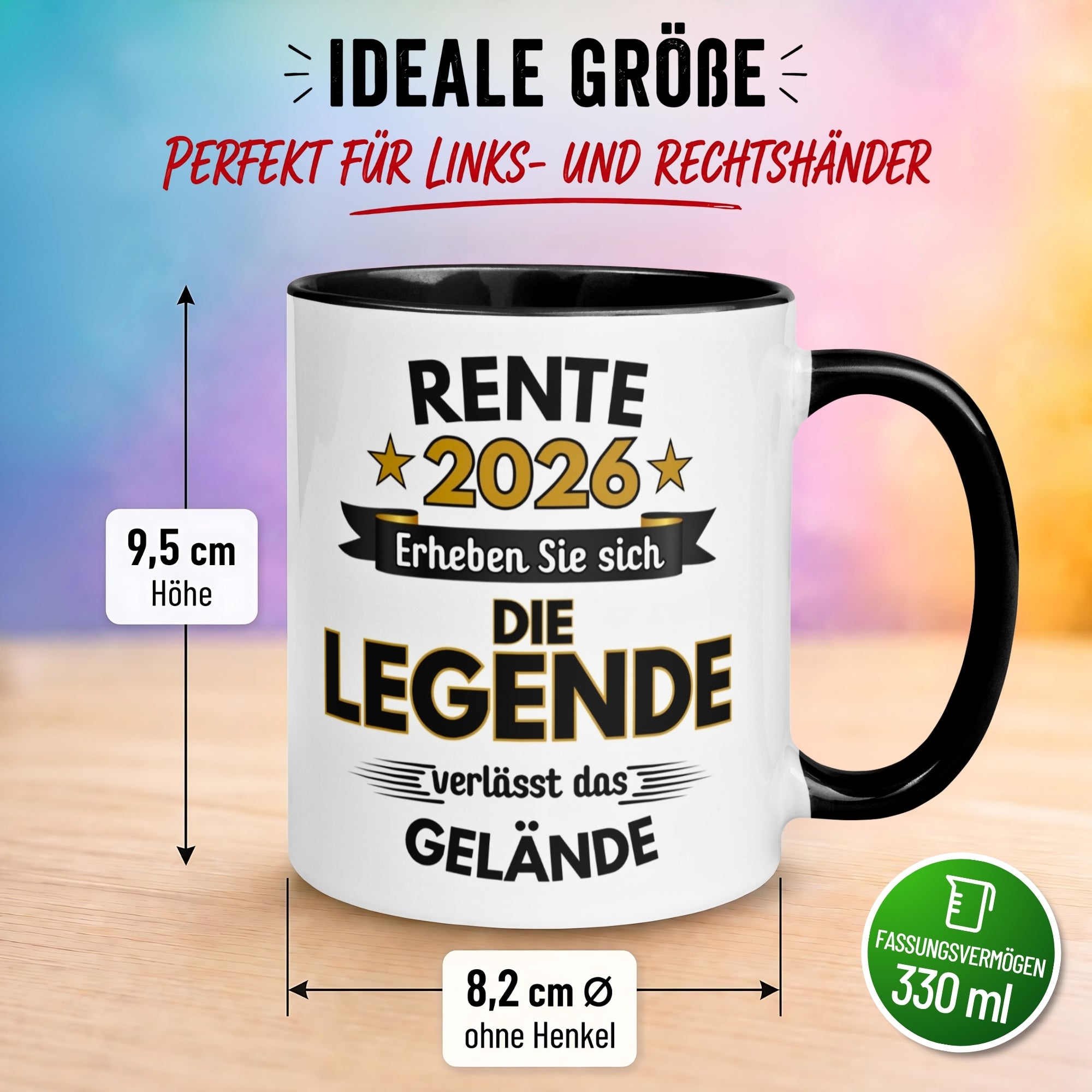 Tasse Rente – „Legende verlässt Gelände“ – Geschenk Renteneintritt Männer Frauen