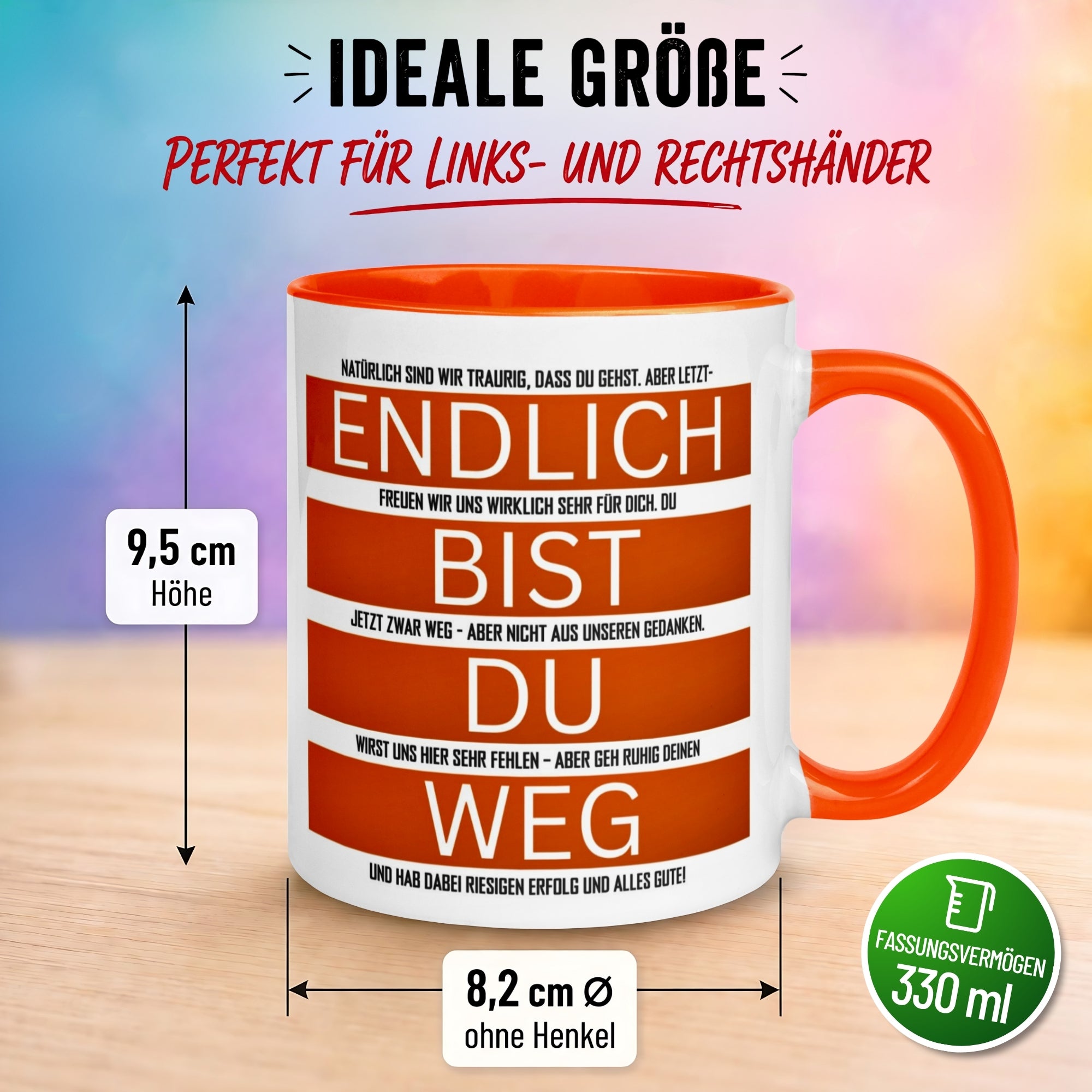 Tasse Abschied – „Endlich bist du weg“ – Kollegen Geschenk zum Abschied