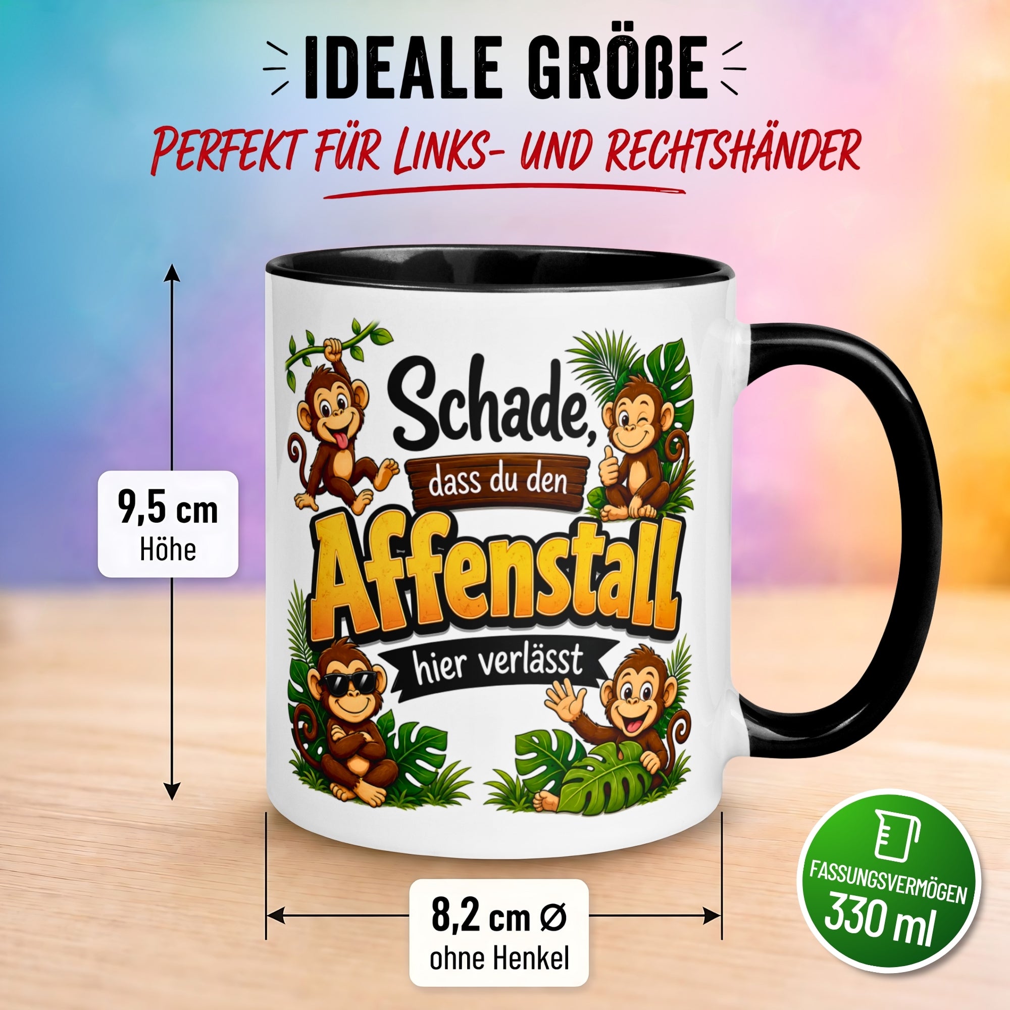Tasse Abschied – „Schade dass du den Affenstall verlässt“ – Abschiedsgeschenk Kollegen