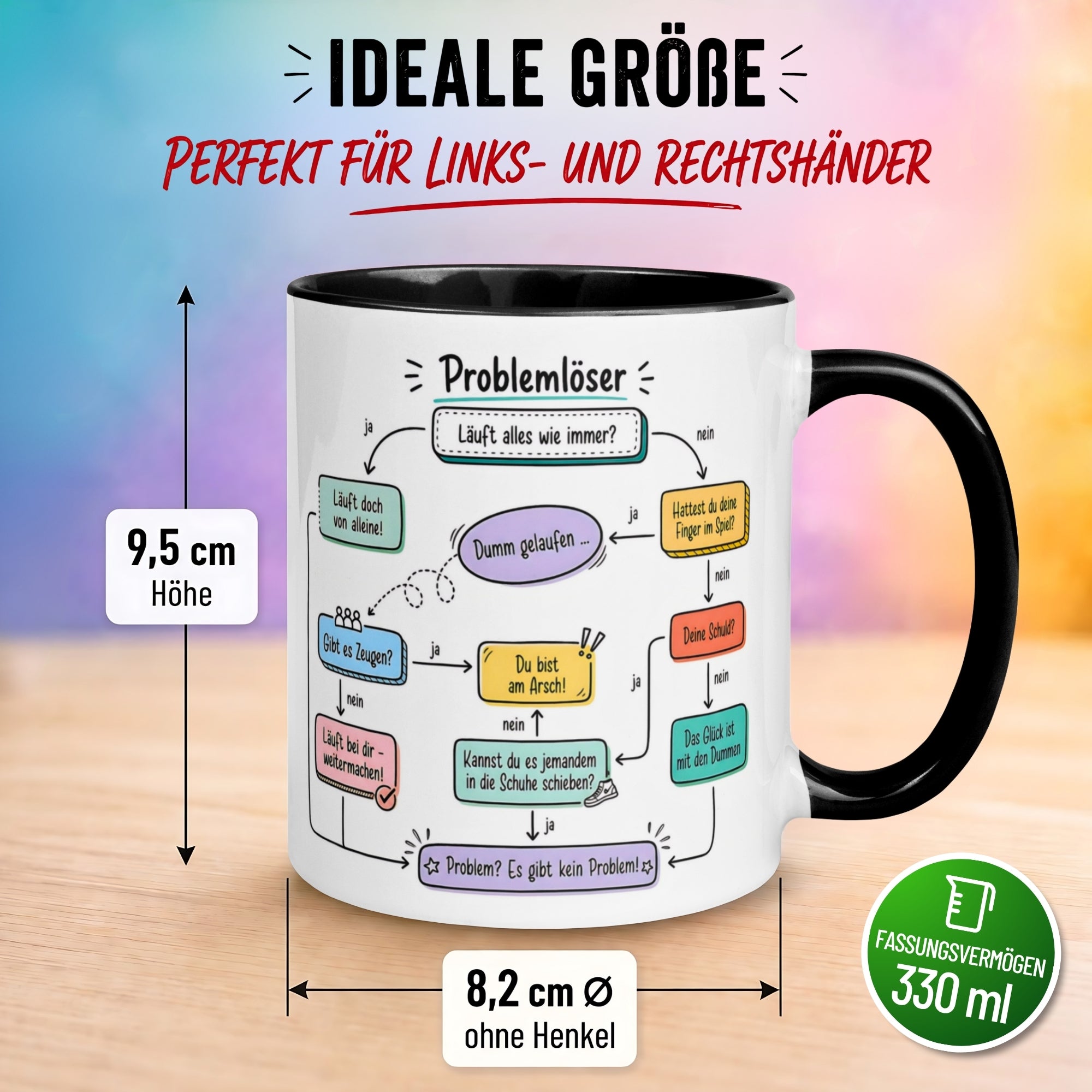 Tasse Kollegin – „Problemlösung“ – Büro Geschenk Bester Kollegin