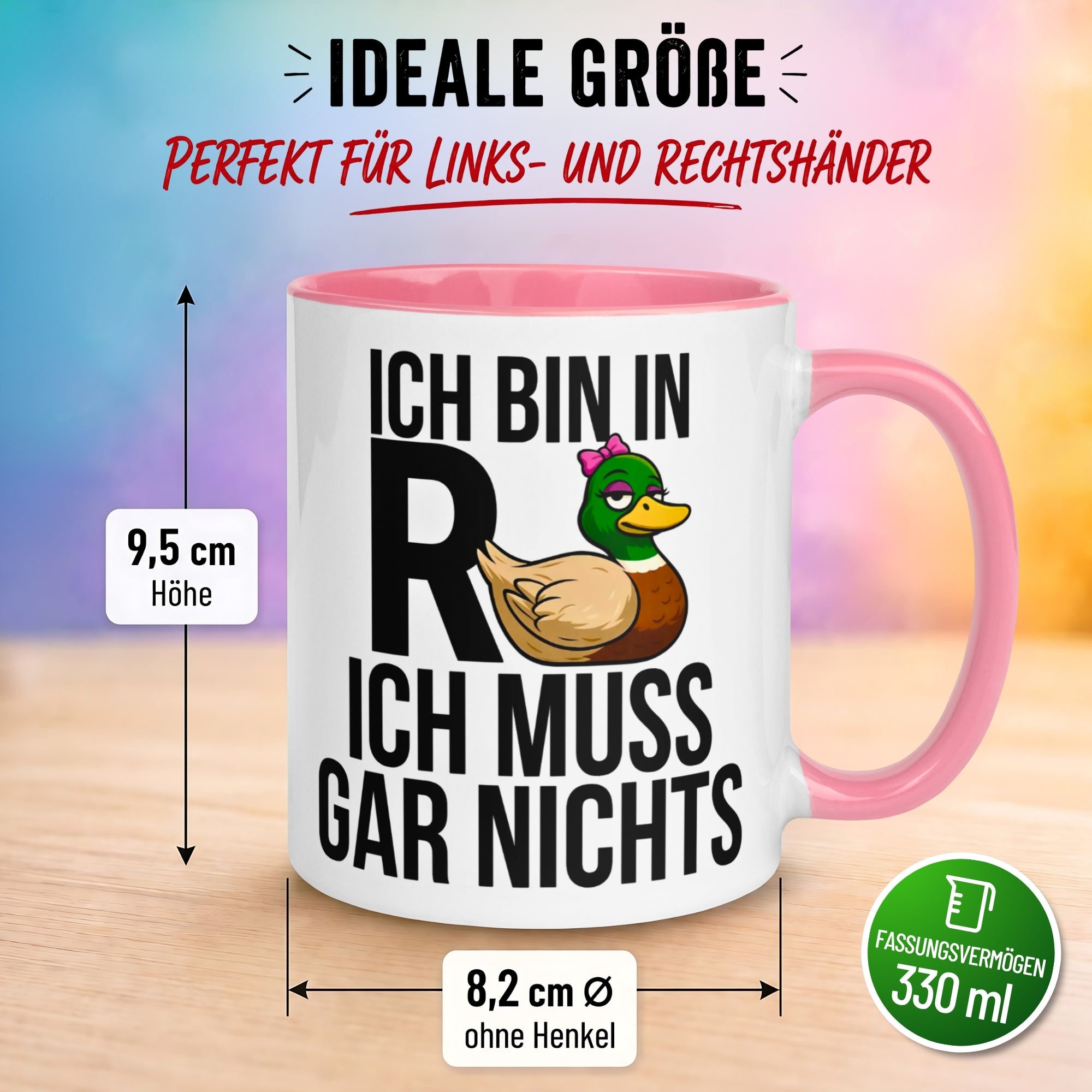 Tasse Rente – „Ich bin in Rente ich muss gar nichts“ – Renteneintritt Geschenk Frau