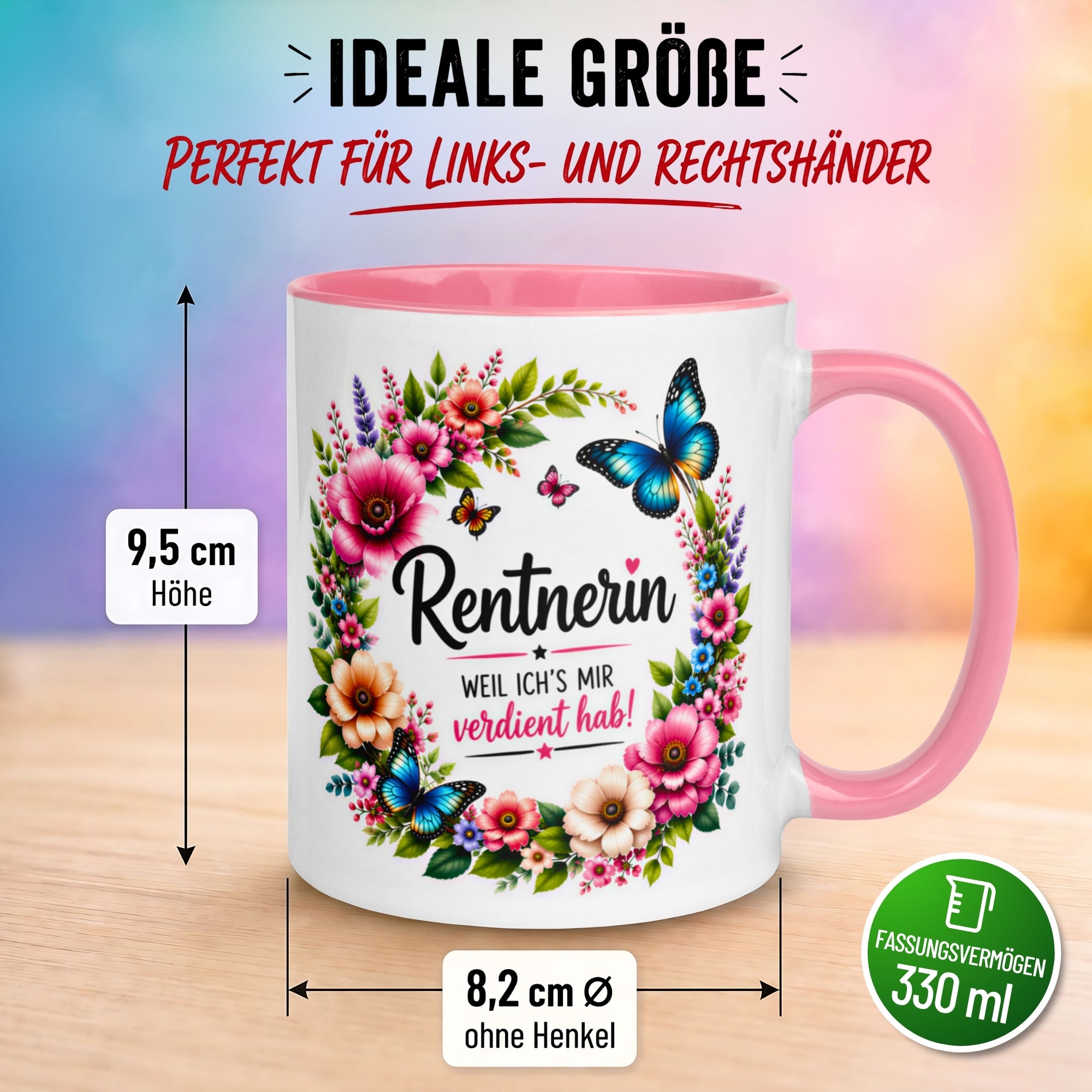 Tasse Rentnerin – „Weil ich's mir verdient hab“ – Geschenk Rente Frau