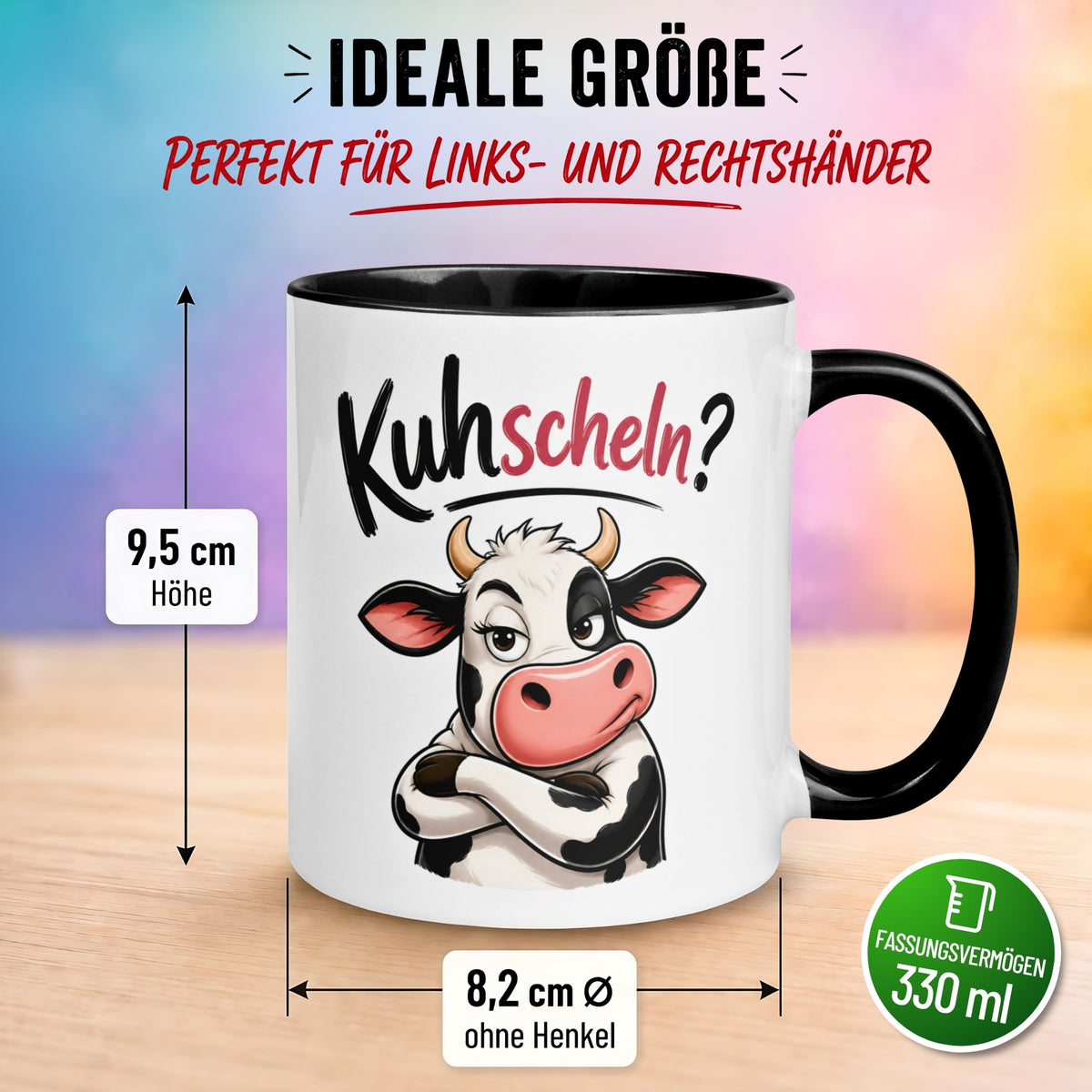 Tasse Kuh – „Kuhscheln?“ – lustiges Ich liebe Dich Geschenk
