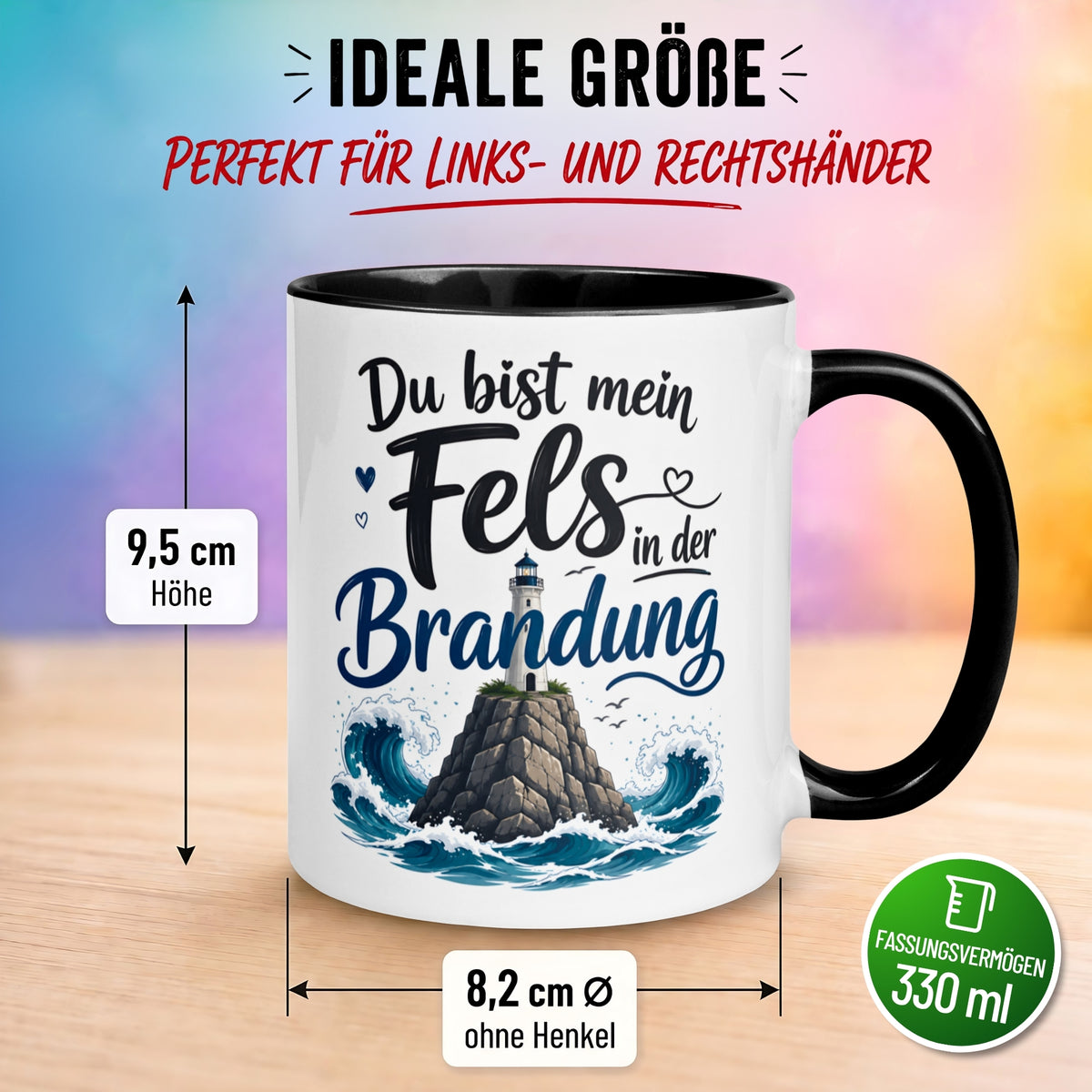 Tasse Liebe – „Du bist mein Fels“ – Ich liebe Dich Geschenk Partner Jahrestag Valentinstag