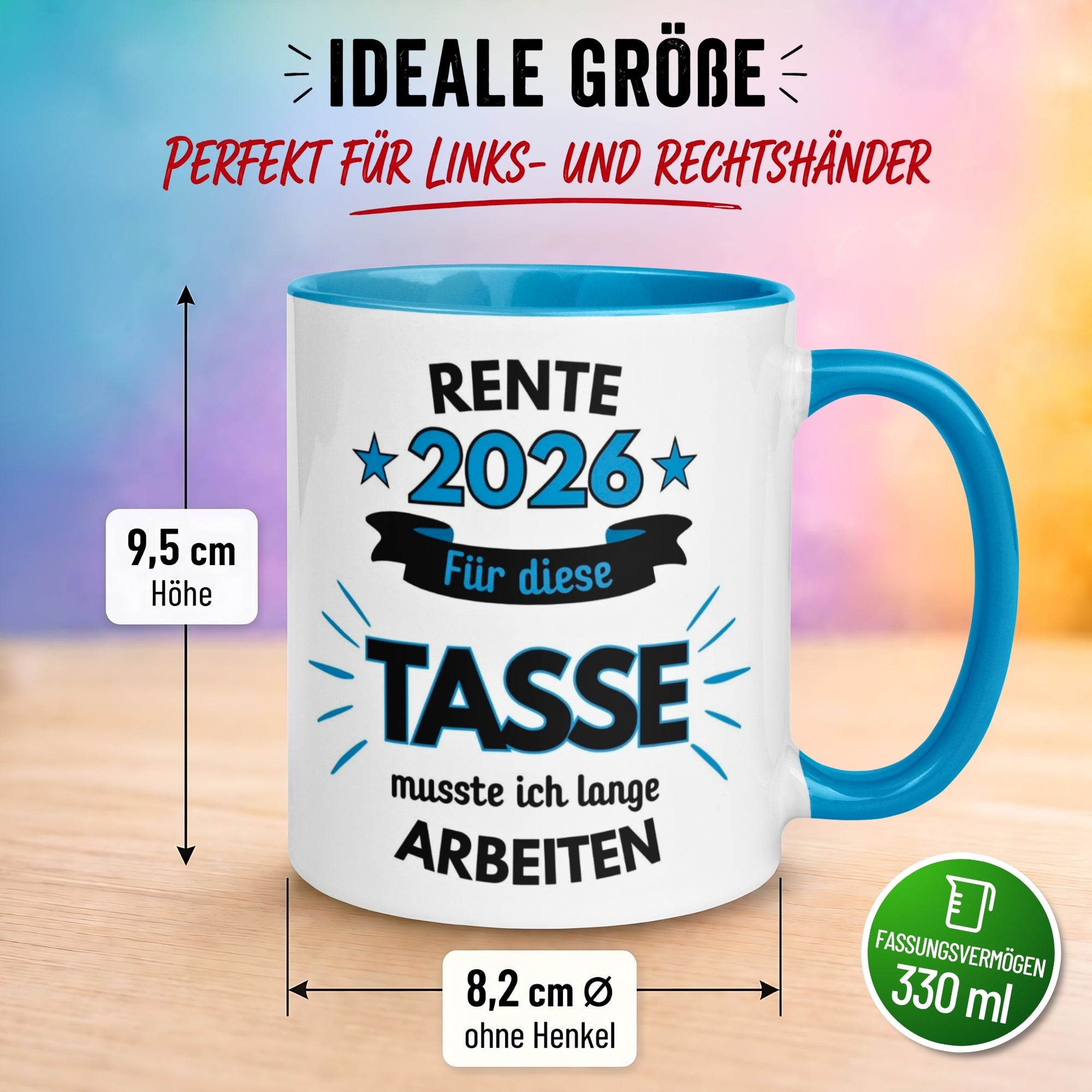 Tasse Rente – „Für diese Tasse musste ich lange arbeiten“ – Renteneintritt Geschenk Mann