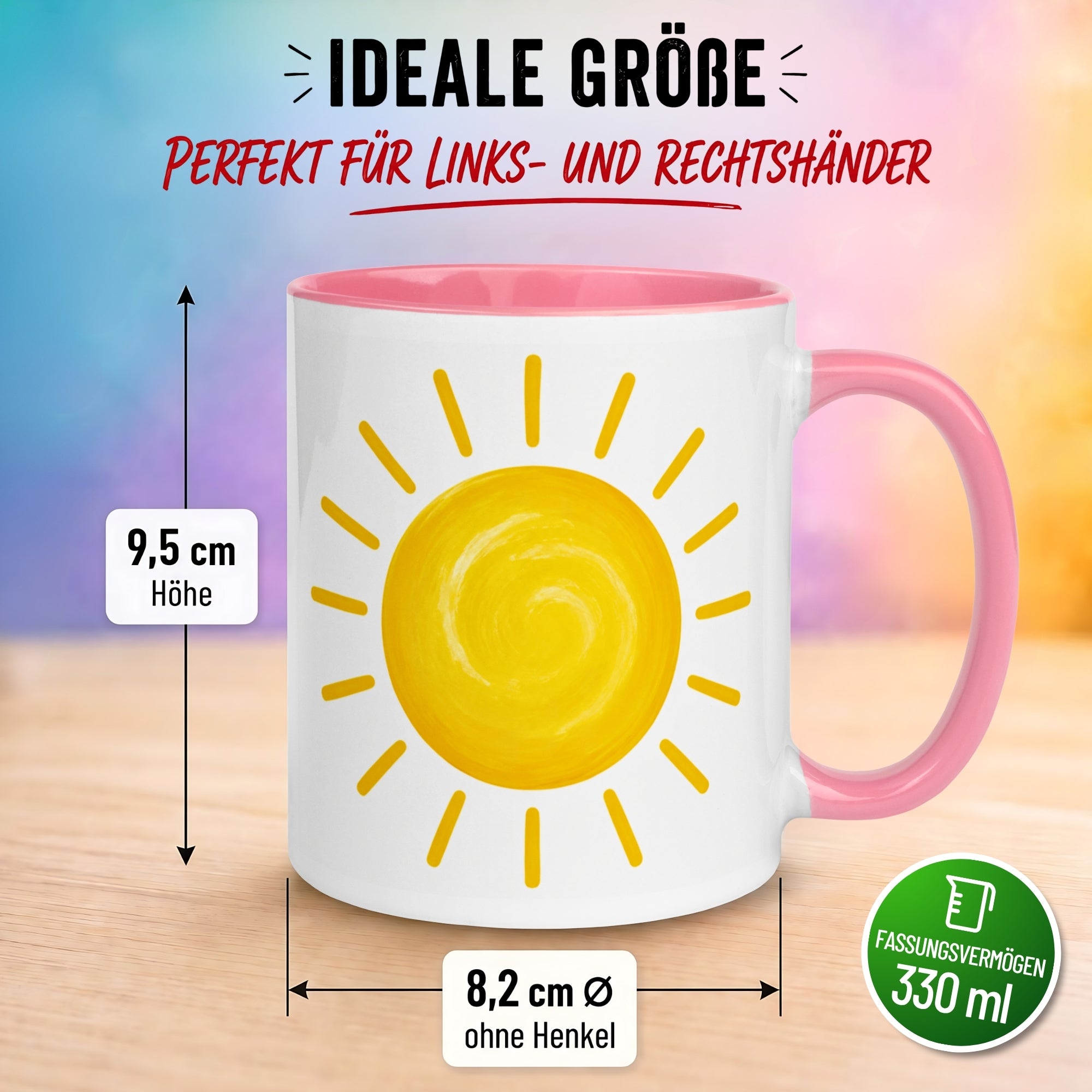 Tasse Sonne – „Schöner kann der Tag nicht beginnen“ – Lustiges Morgenmuffel Geschenk