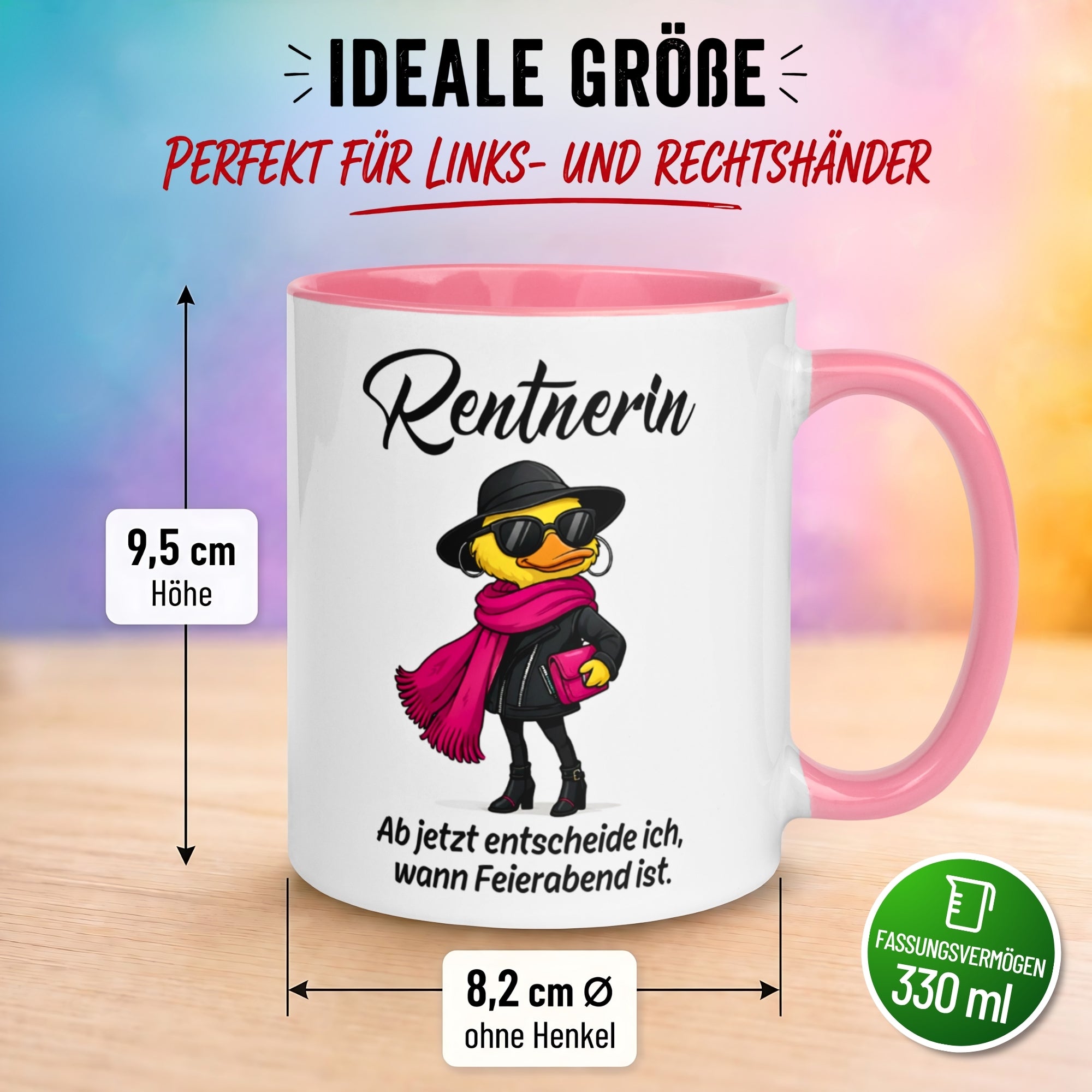 Tasse Rentnerin – „Ab jetzt entscheide ich wann Feierabend ist“ – Geschenk Rente Frau