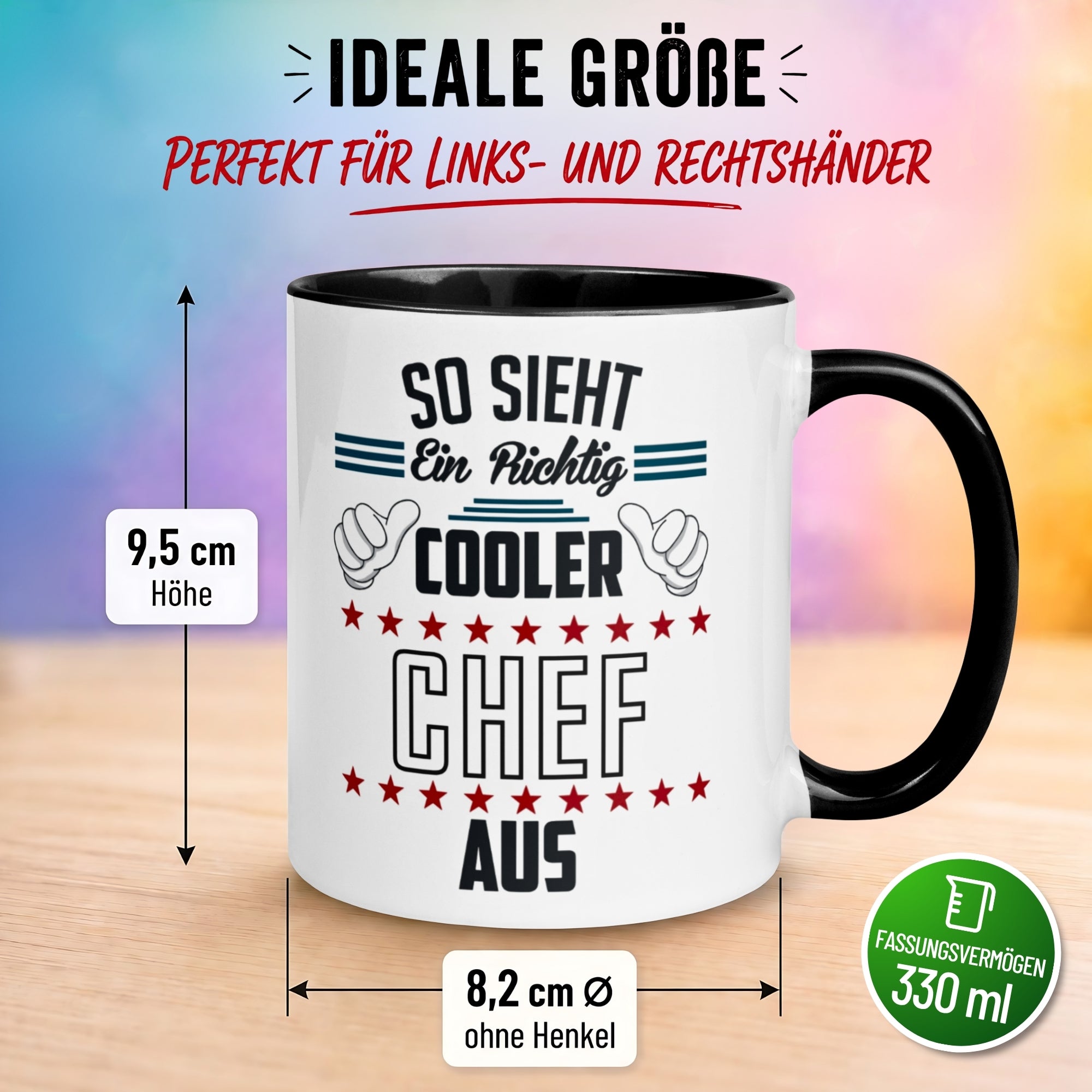 Tasse Chef – „So sieht ein richtig cooler Chef aus“ – Geschenk Bester Chef