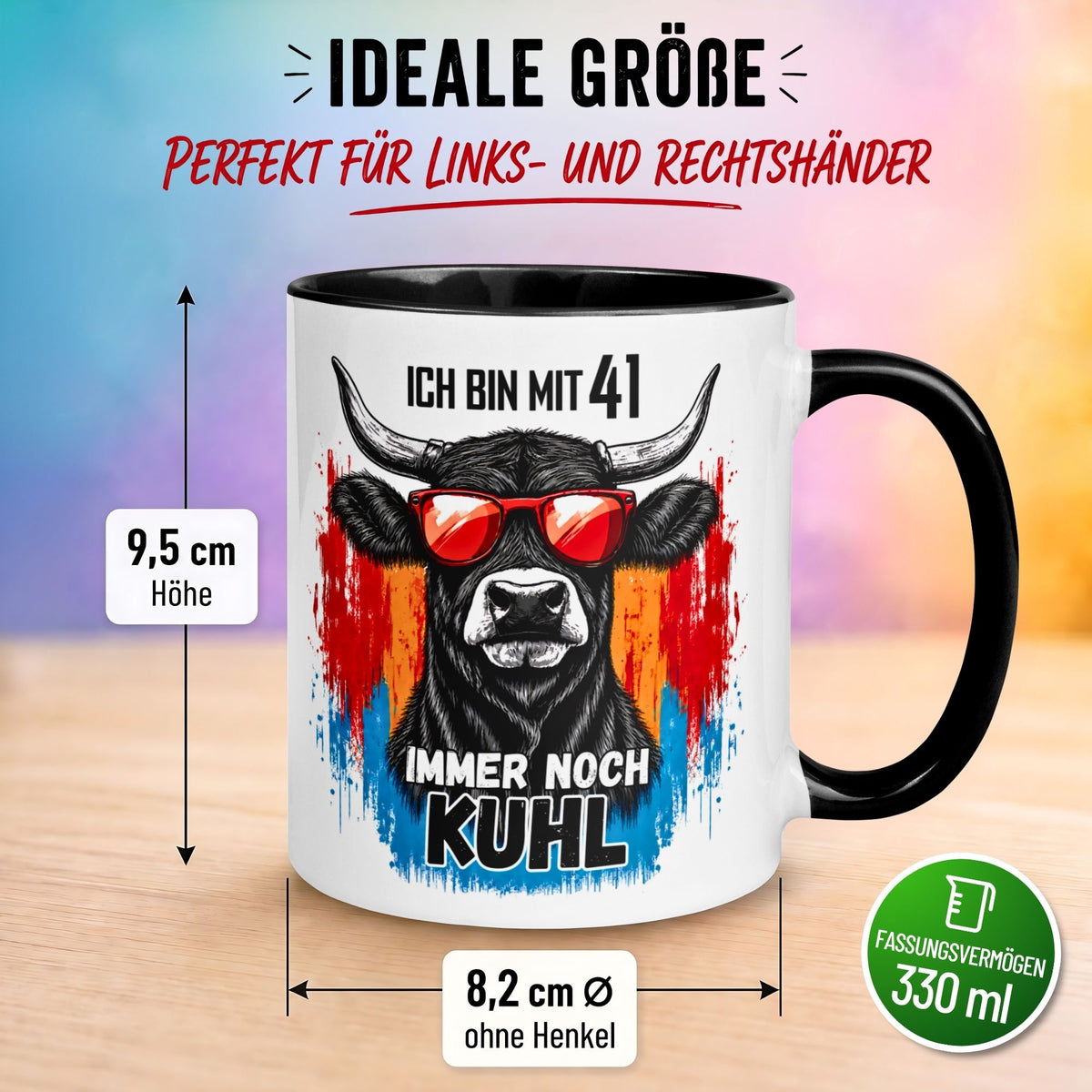 Tasse 41. Geburtstag Mann Frau – „Ich bin mit 41 immer noch Kuhl“ – Geschenk zum Geburtstag Männer Frauen