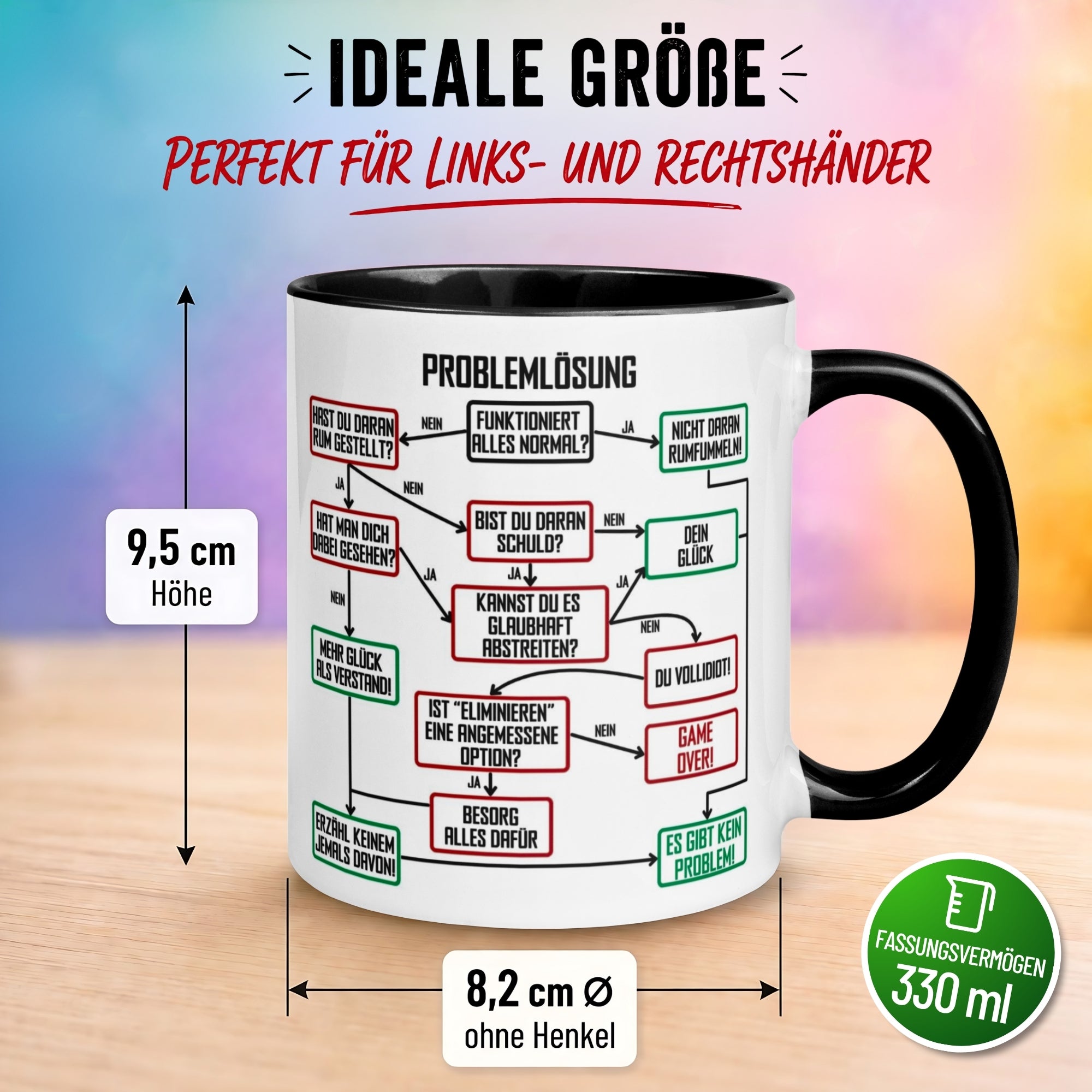Tasse Chef – „Problemlösung im Büro“ – Geschenk Kaffeetasse Bester Chef