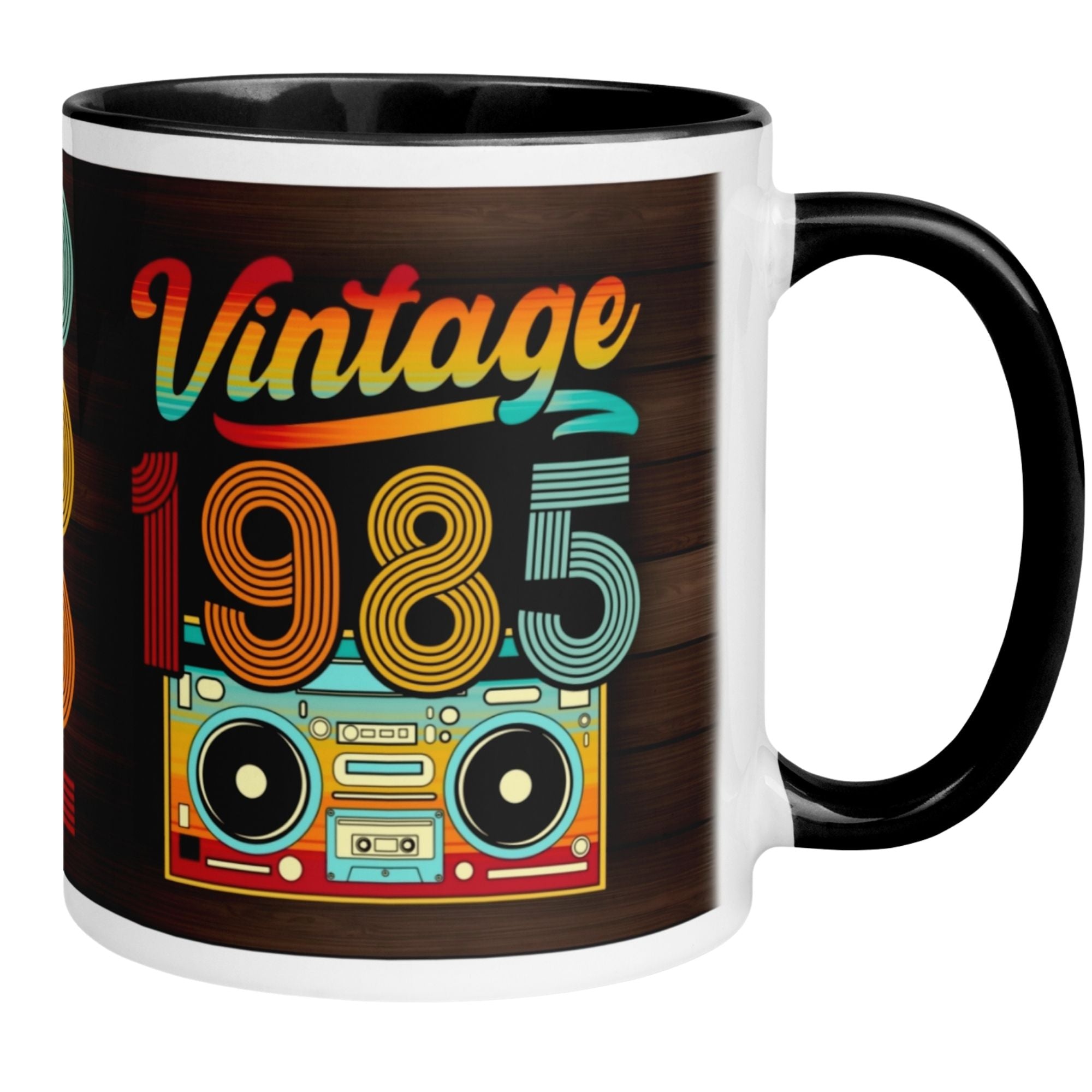 Momentals 40. Geburtstag Tasse mit Vintage 1985 Design und Retro Boombox für besondere Kaffee-Momente.