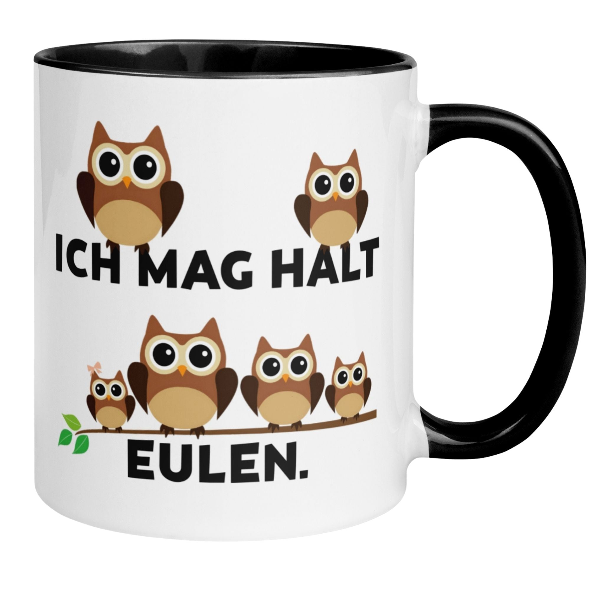 Momentals Tasse mit Eulen-Motiv und Spruch "Ich mag halt Eulen" für Tierliebhaber