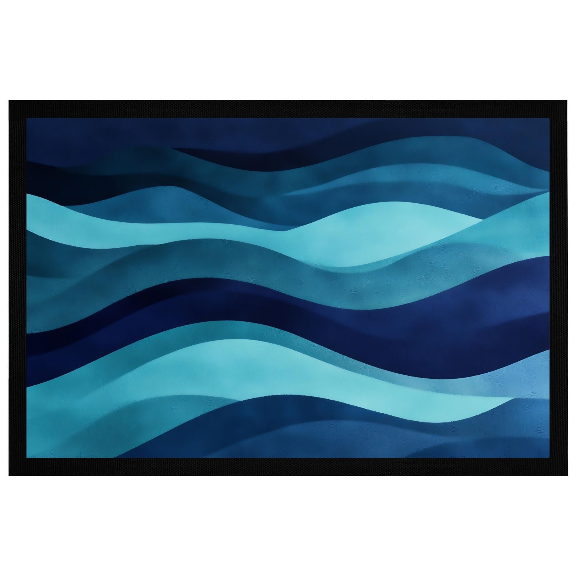 Momentals® Fußmatte in Blautönen mit stilvollem Wellenmuster, 60x40cm, rutschfeste Rückseite.
