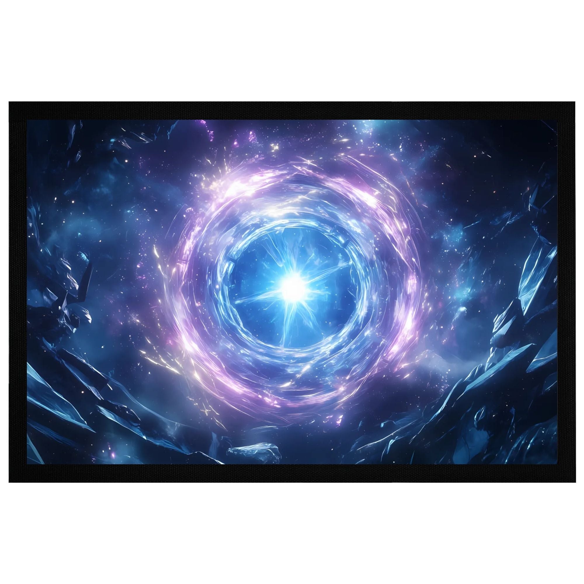 Momentals® Fußmatte mit galaktischem Wirbel-Design, inspirierend und rutschfest, 60x40cm, ideal für Eingangsbereiche.