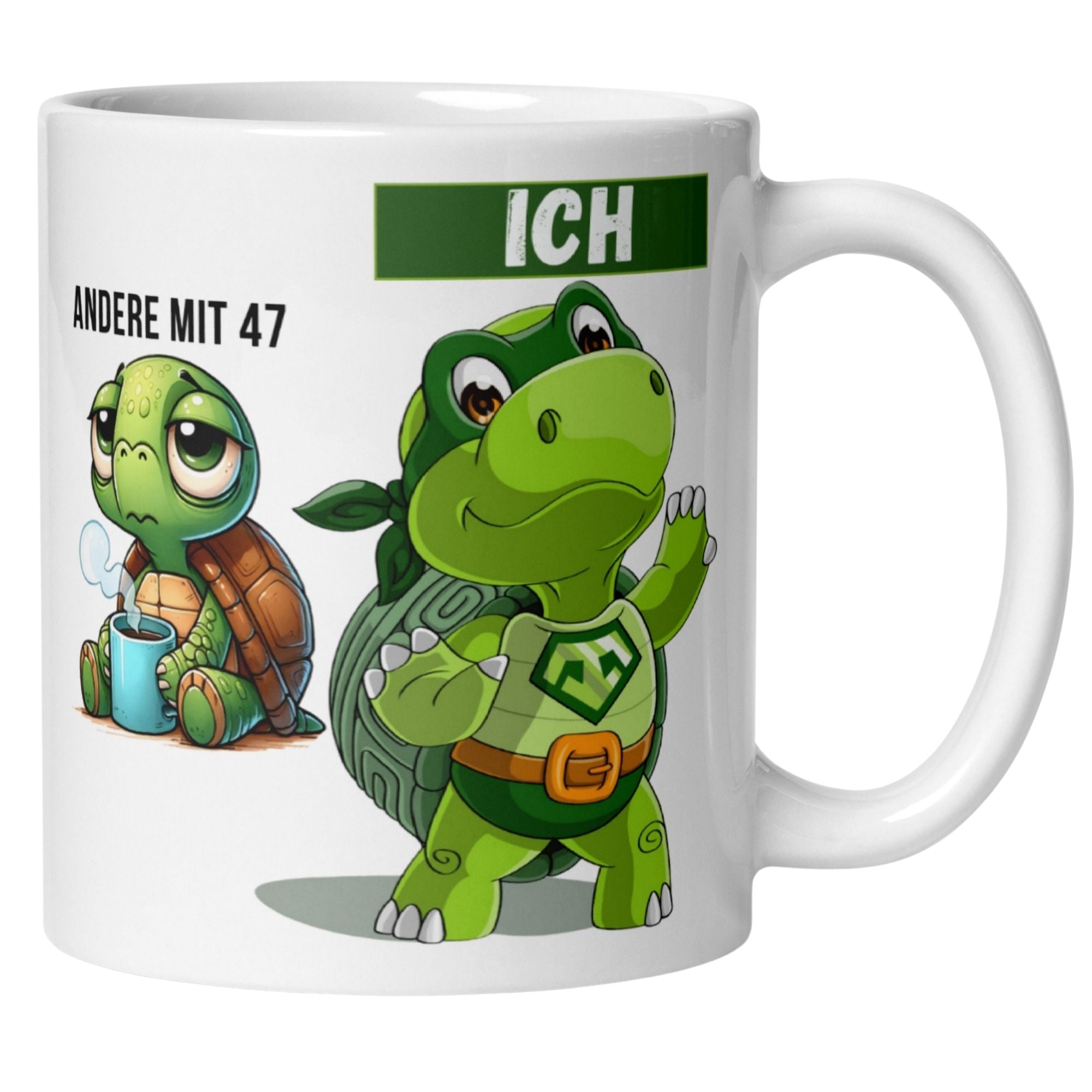 Momentals® Tasse 47. Geburtstag | Schildkröte & Spruch | Andere mit 47 und Ich • Momentals