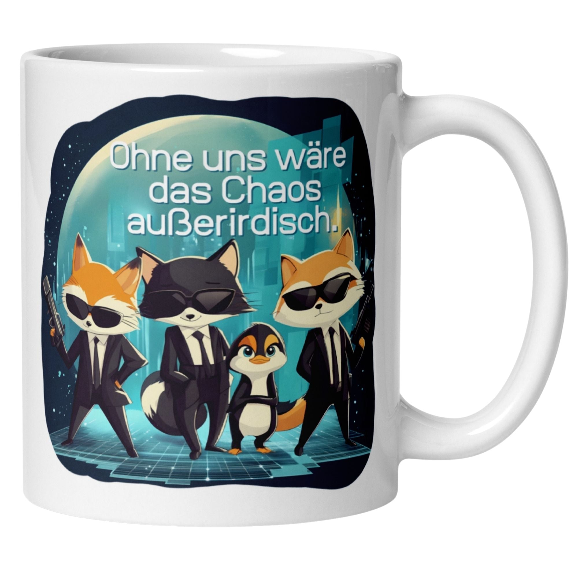 Momentals® Tasse Teamwork | Katzen & Spruch | Ohne uns wäre das Chaos außerirdisch • Momentals