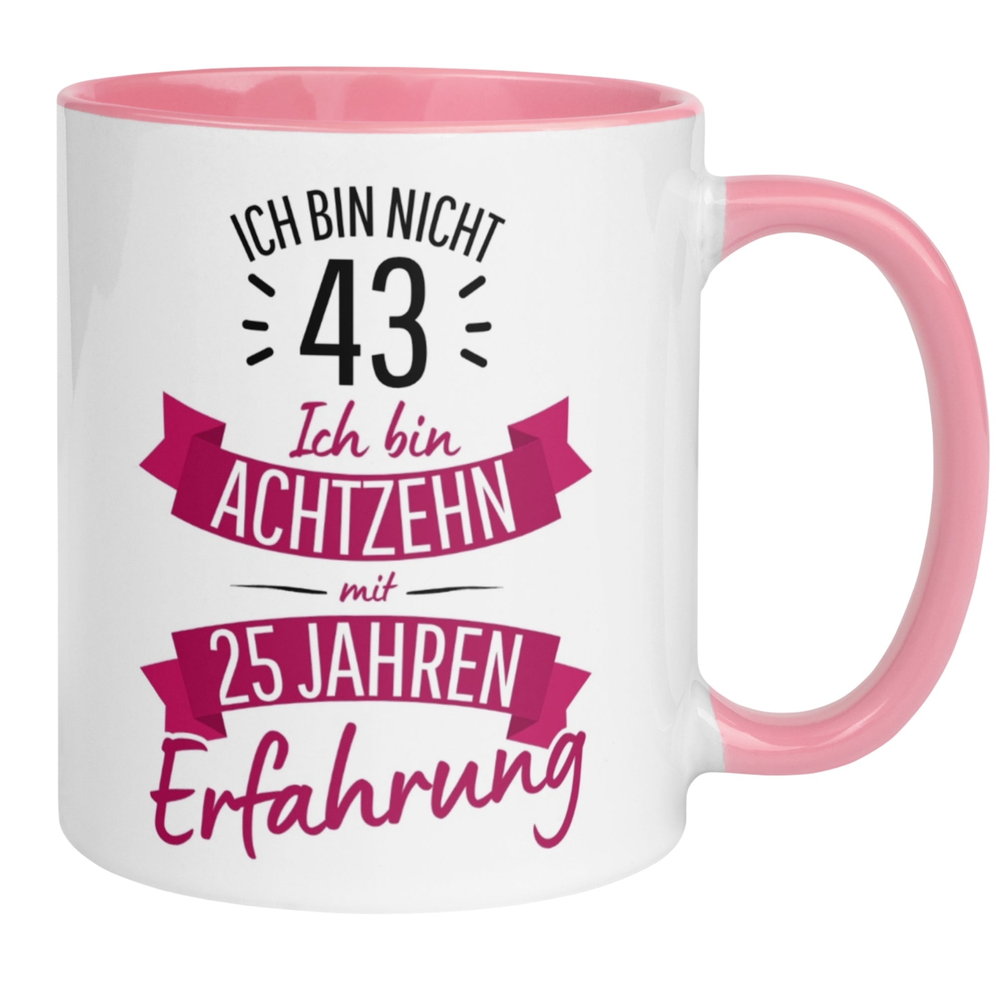 Momentals® Tasse 43. Geburtstag | Sarkasmus & Spruch | Ich bin nicht 43 – Ich hab Erfahrung