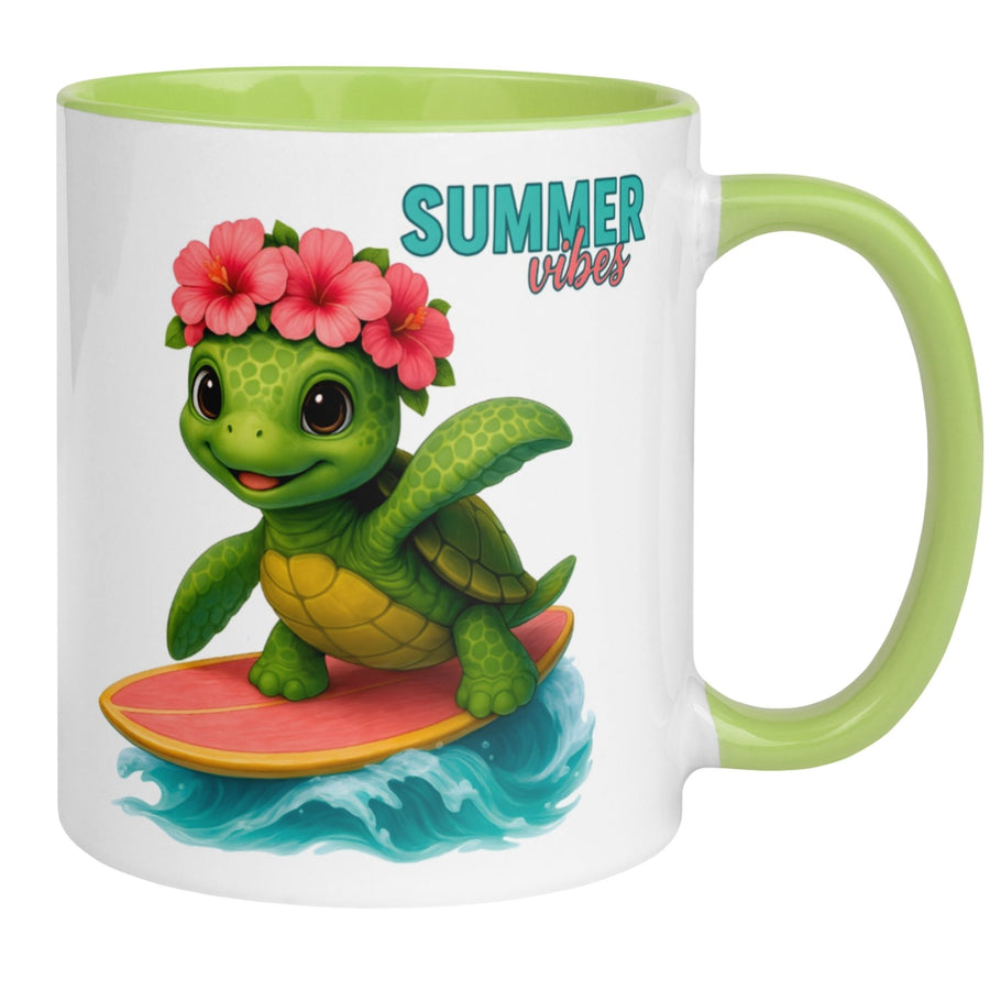 Schildkröte Tasse | Summer Vibes - Surfende Schildkröte