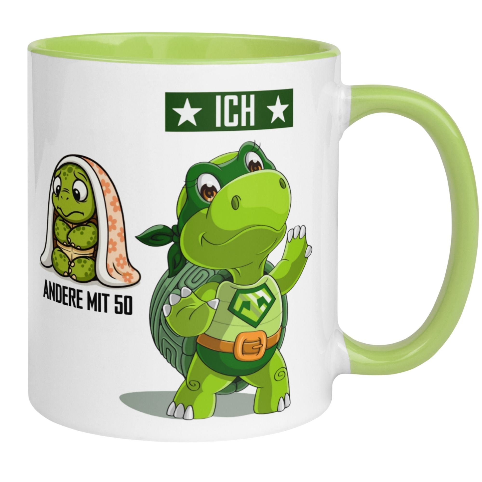 Momentals® Tasse 50. Geburtstag | Schildkröte & Spruch | Andere mit 50 und Ich