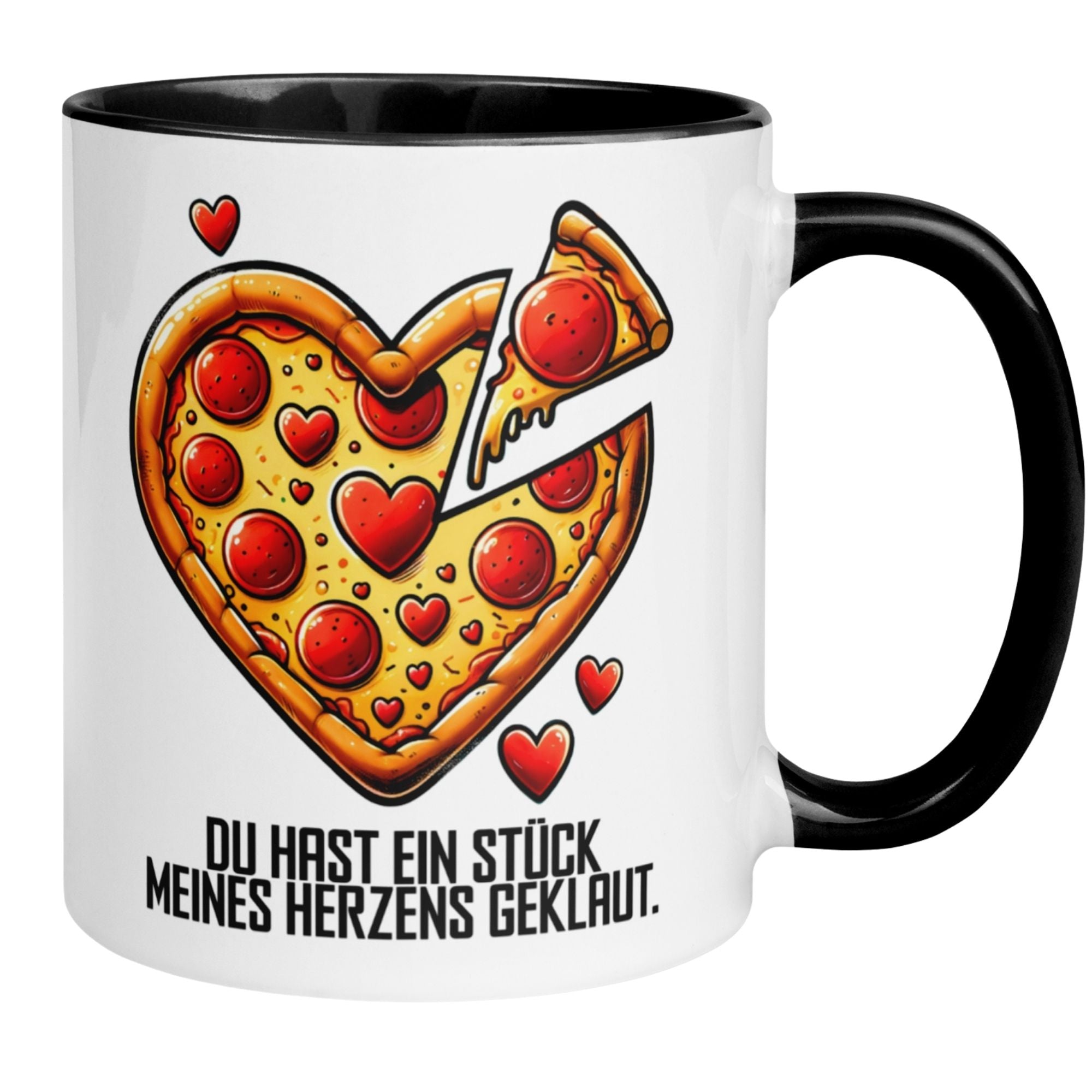 Momentals® Tasse Liebe | Pizza & Herz | Du hast ein Stück meines Herzens geklaut