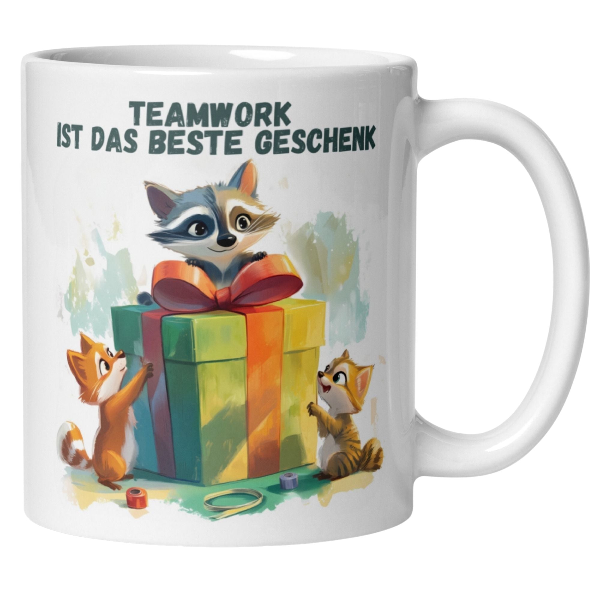 Momentals® Tasse Teamwork | Tiere & Spruch | Teamwork ist das beste Geschenk • Momentals
