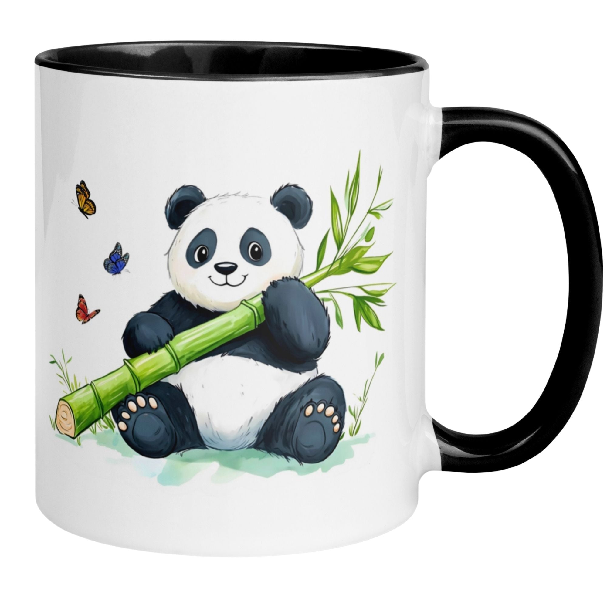 Momentals Panda Mug with Bamboo and Butterflies - Perfect for Cozy Morning Mufflers!