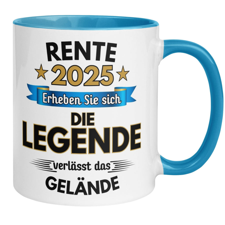 Tasse Rente | Pension & Renteneintritt | Rente 2025 - Die Legende verlässt das Gelände Blau