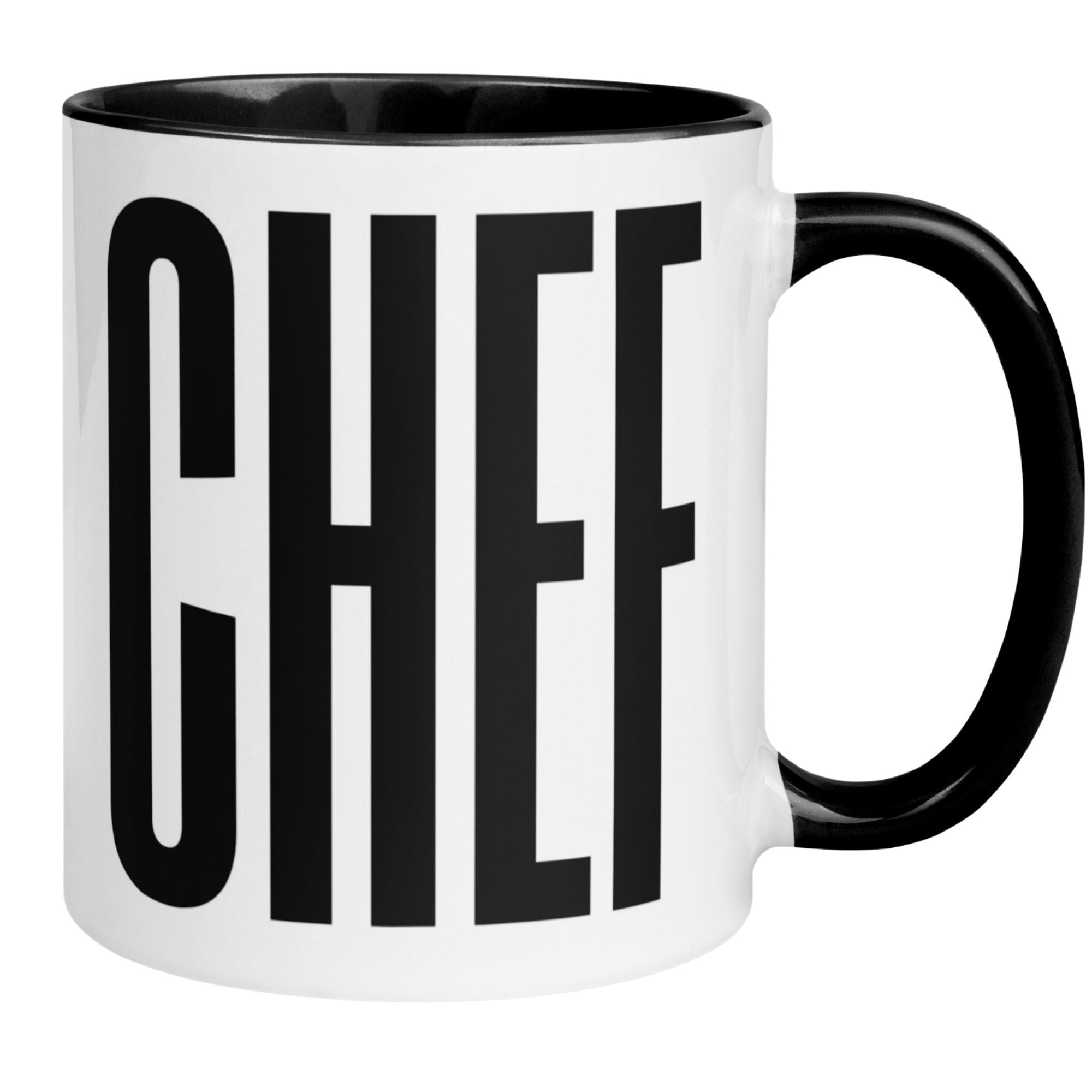 Momentals Tasse mit großem CHEF Schriftzug, humorvolles Geschenk für Chefs und Teamleiter.