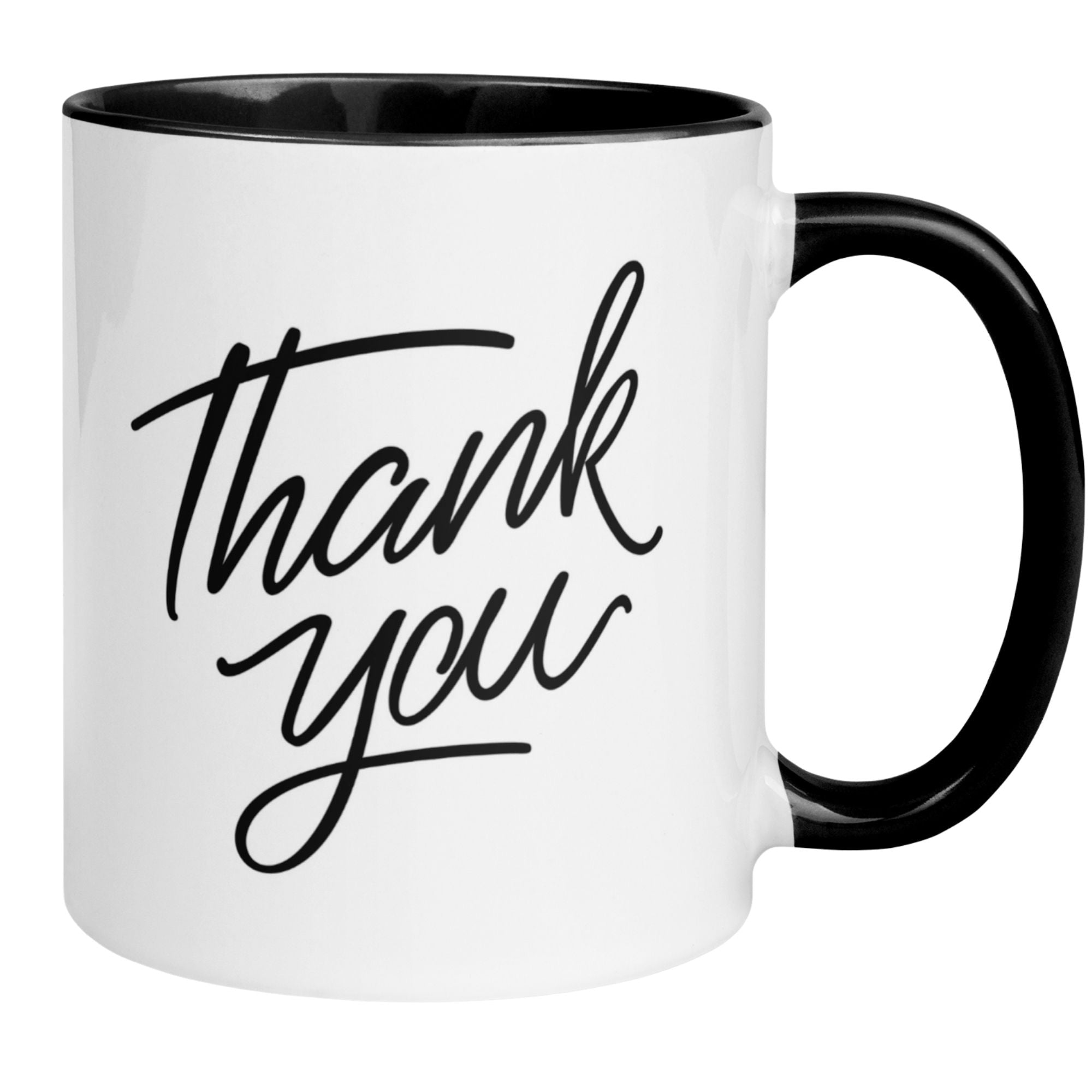 Momentals® Tasse mit handschriftlichem "Thank you"-Design in Minimalismus für Wertschätzung.