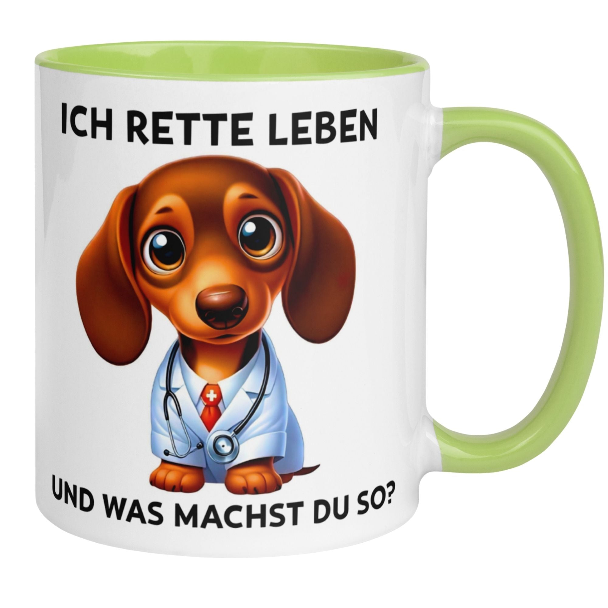 Momentals® Tasse | Dackel & Spruch | Ich rette Leben und was machst du so