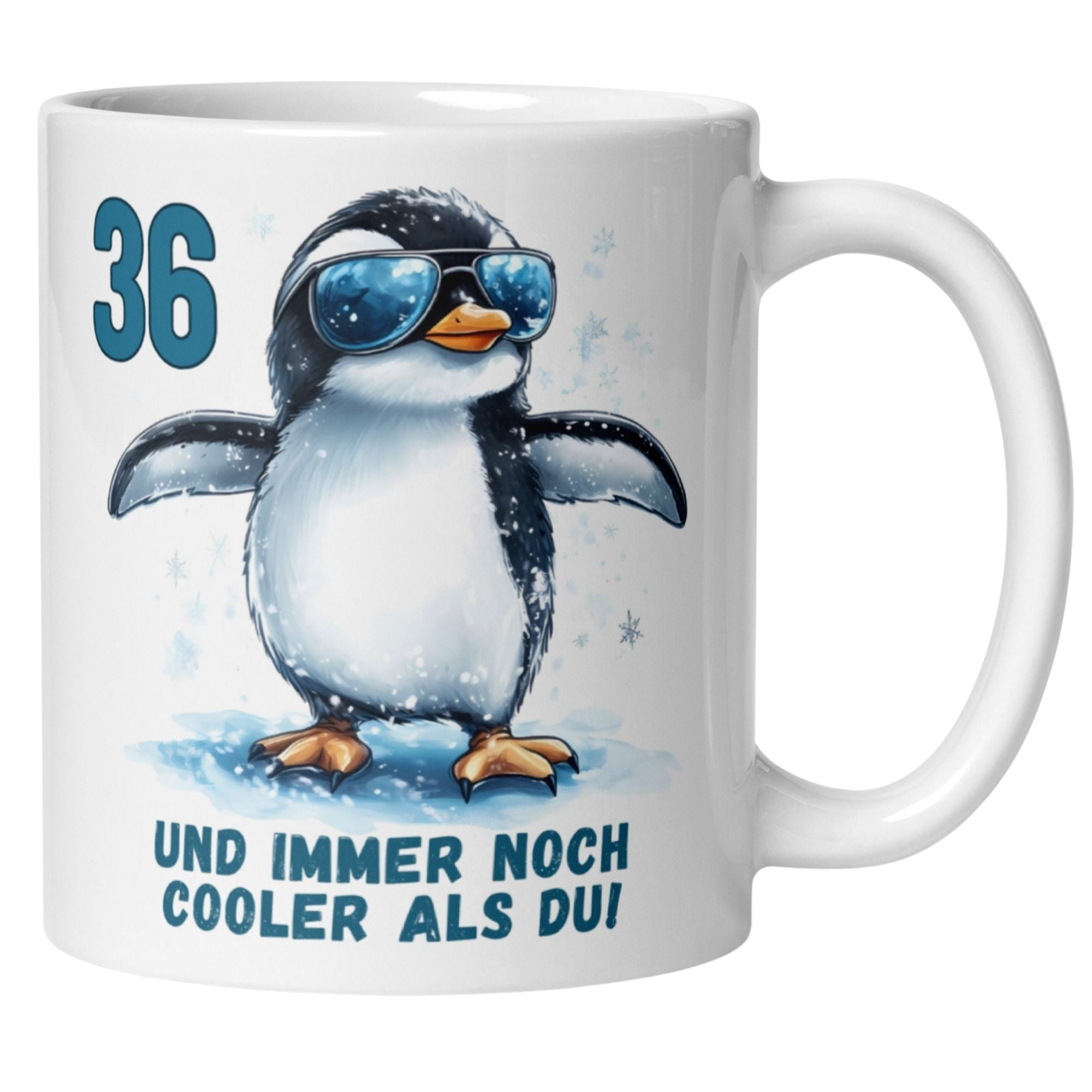 Momentals® Tasse 36. Geburtstag | Pinguin & Spruch | 36 und immer noch cooler als du • Momentals