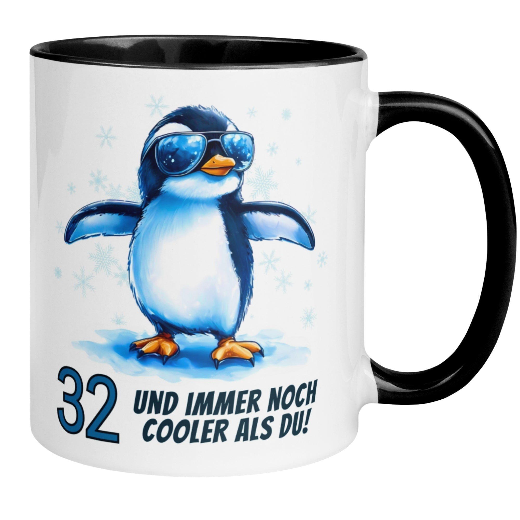 Momentals® Tasse 32. Geburtstag | Pinguin & Spruch | 32 und immer noch cooler als du