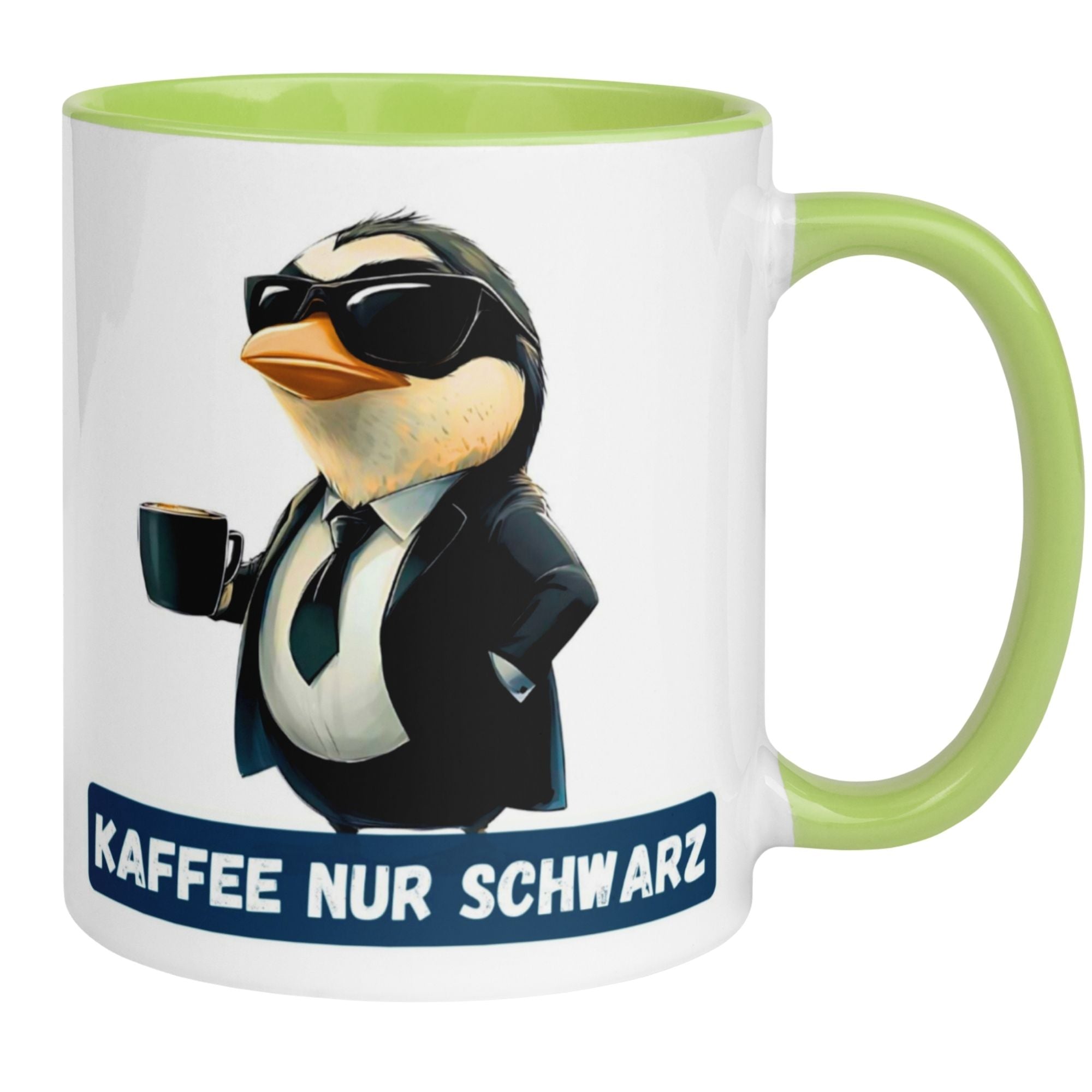 Momentals® Tasse | Pinguin & Spruch | Kaffee nur schwarz