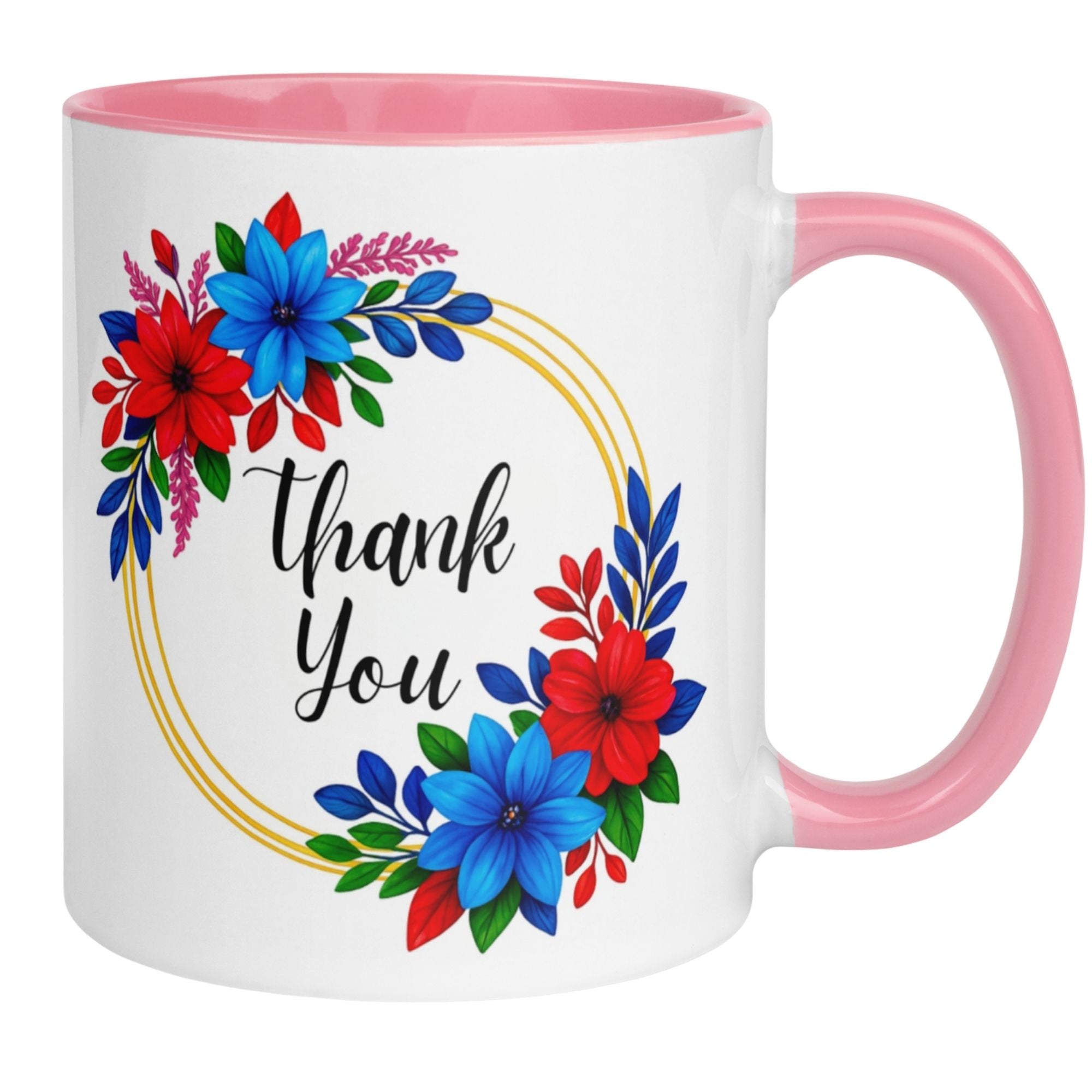 Momentals® Tasse Dankeschön mit bunten Blumen und der Aufschrift 'Thank You'