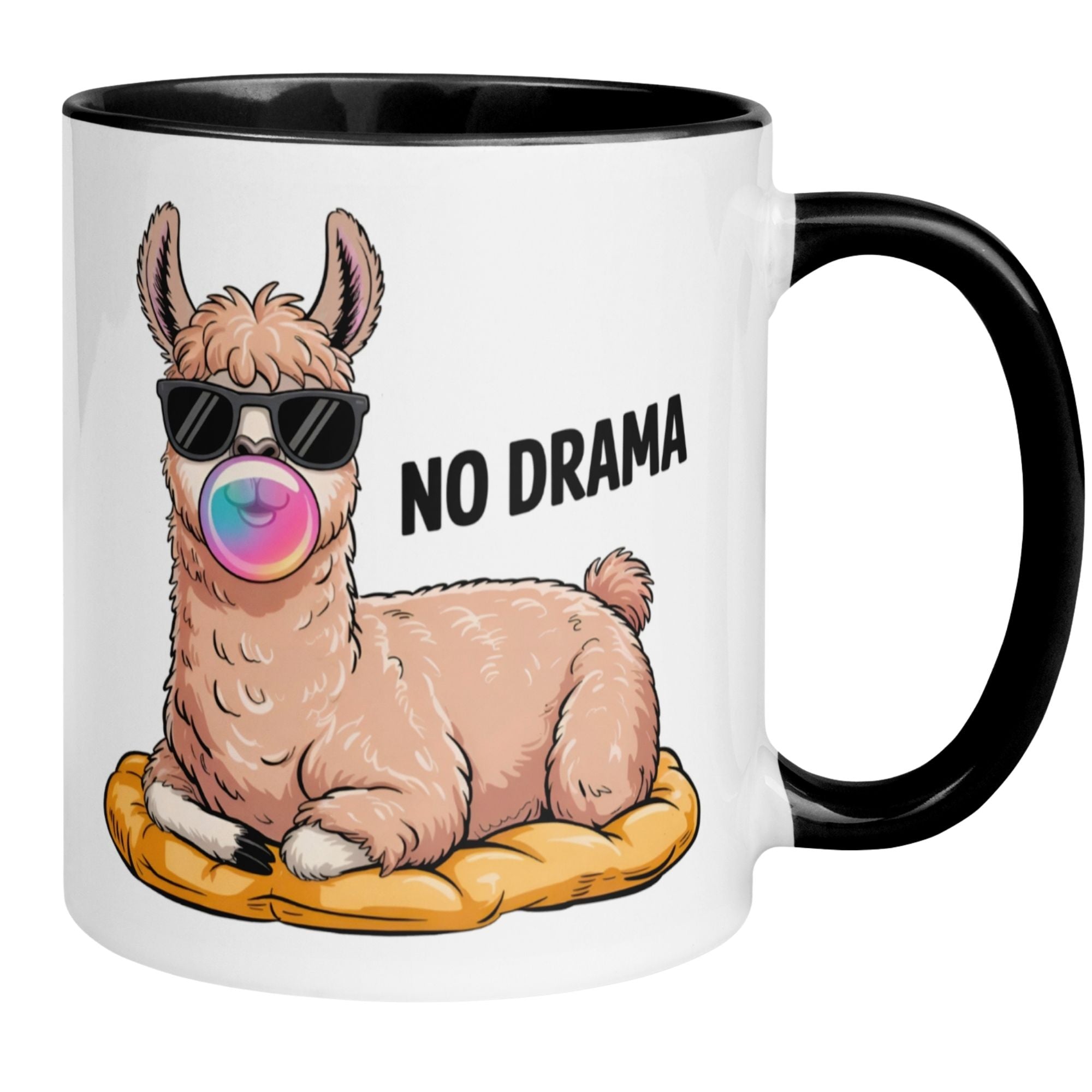 Tasse Lama – „NO DRAMA“ – lustiger Lama Geschenk Becher