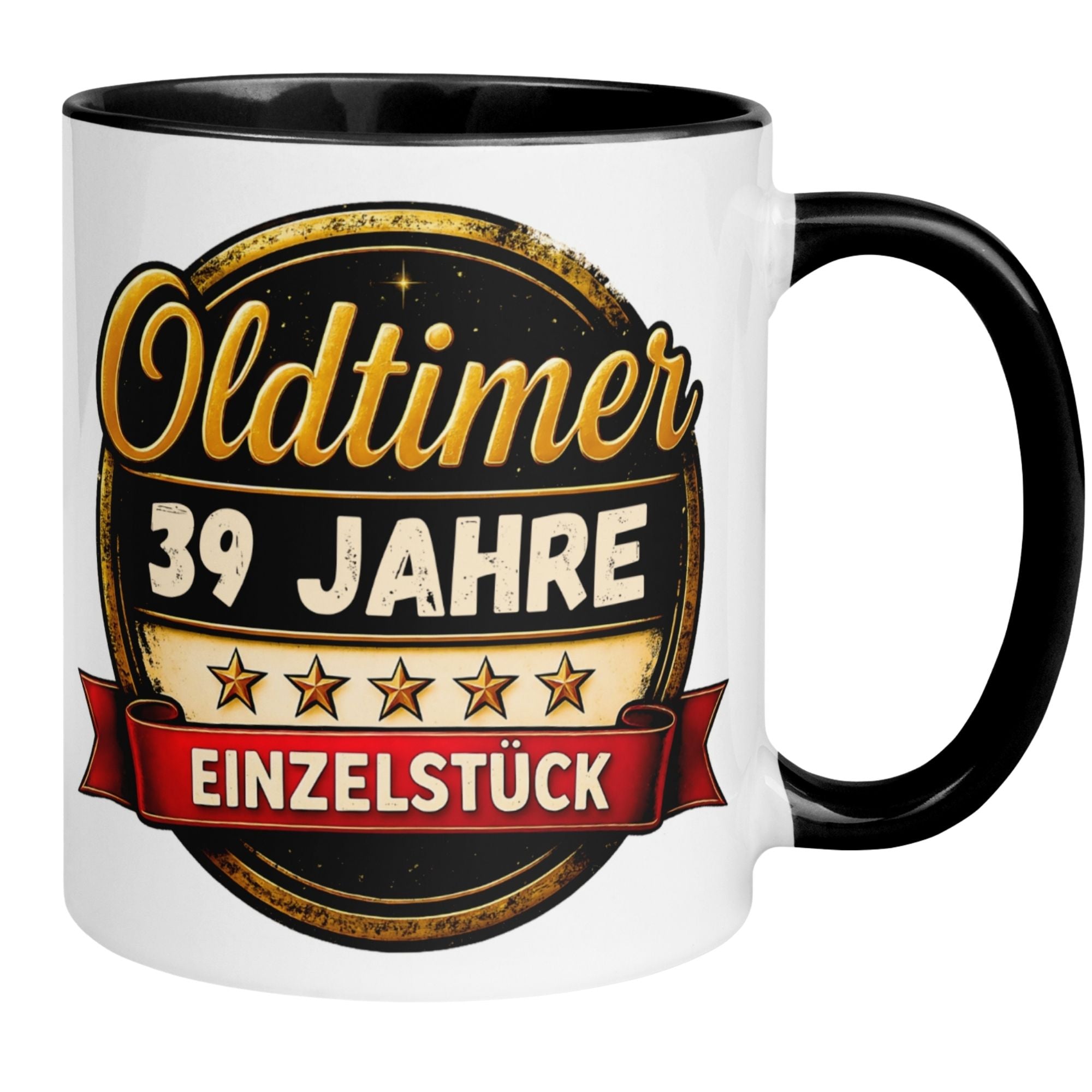 Momentals® Tasse 39. Geburtstag | Vintage & Spruch | Oldtimer 39 Jahre - Einzelstück