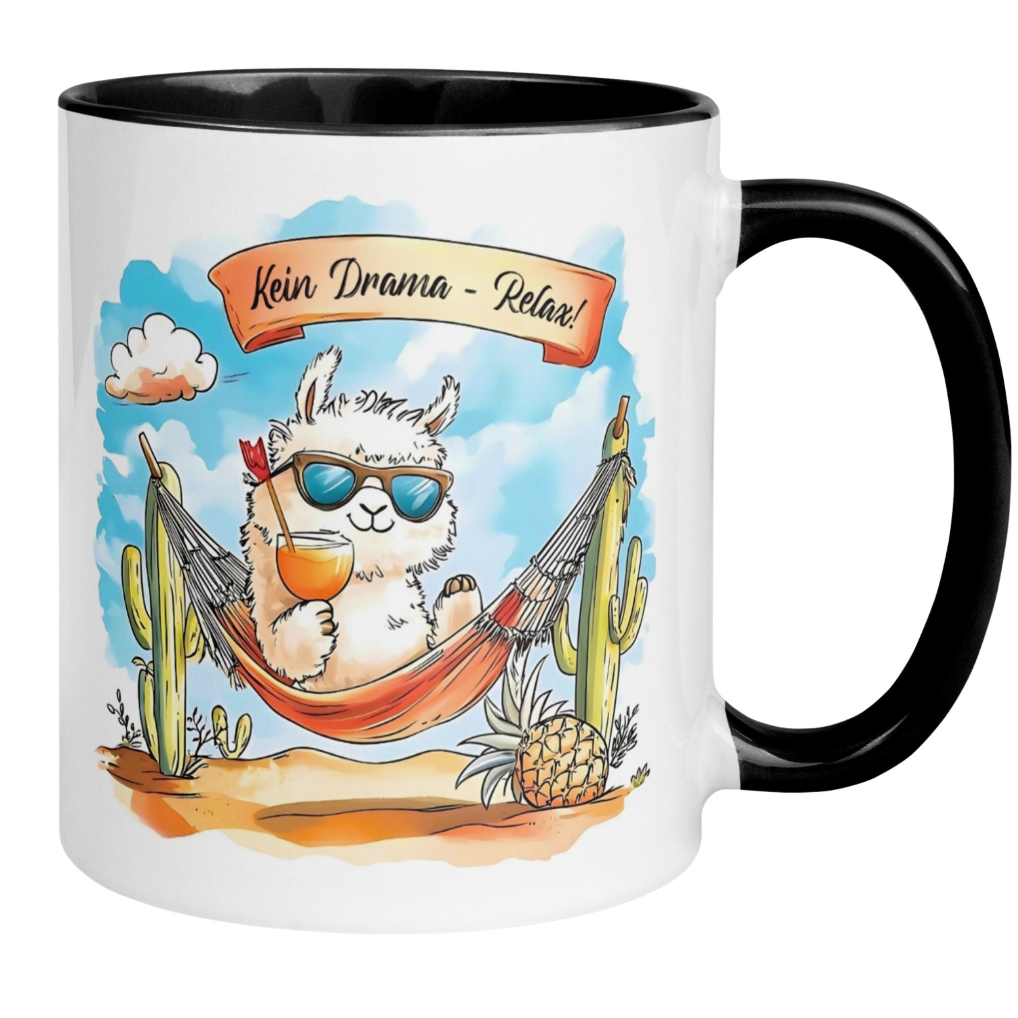 Momentals® Tasse | Lama & Spruch | Kein Drama Relax